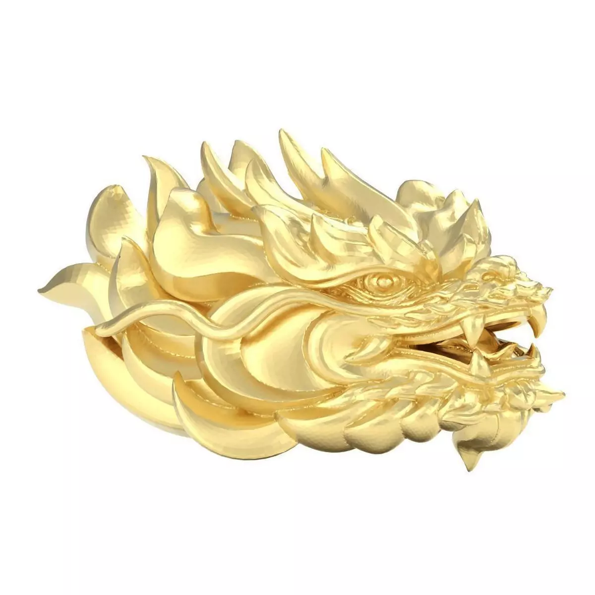 3D Printable oriental Chinese Dragon head 3D print model 3D print model_0