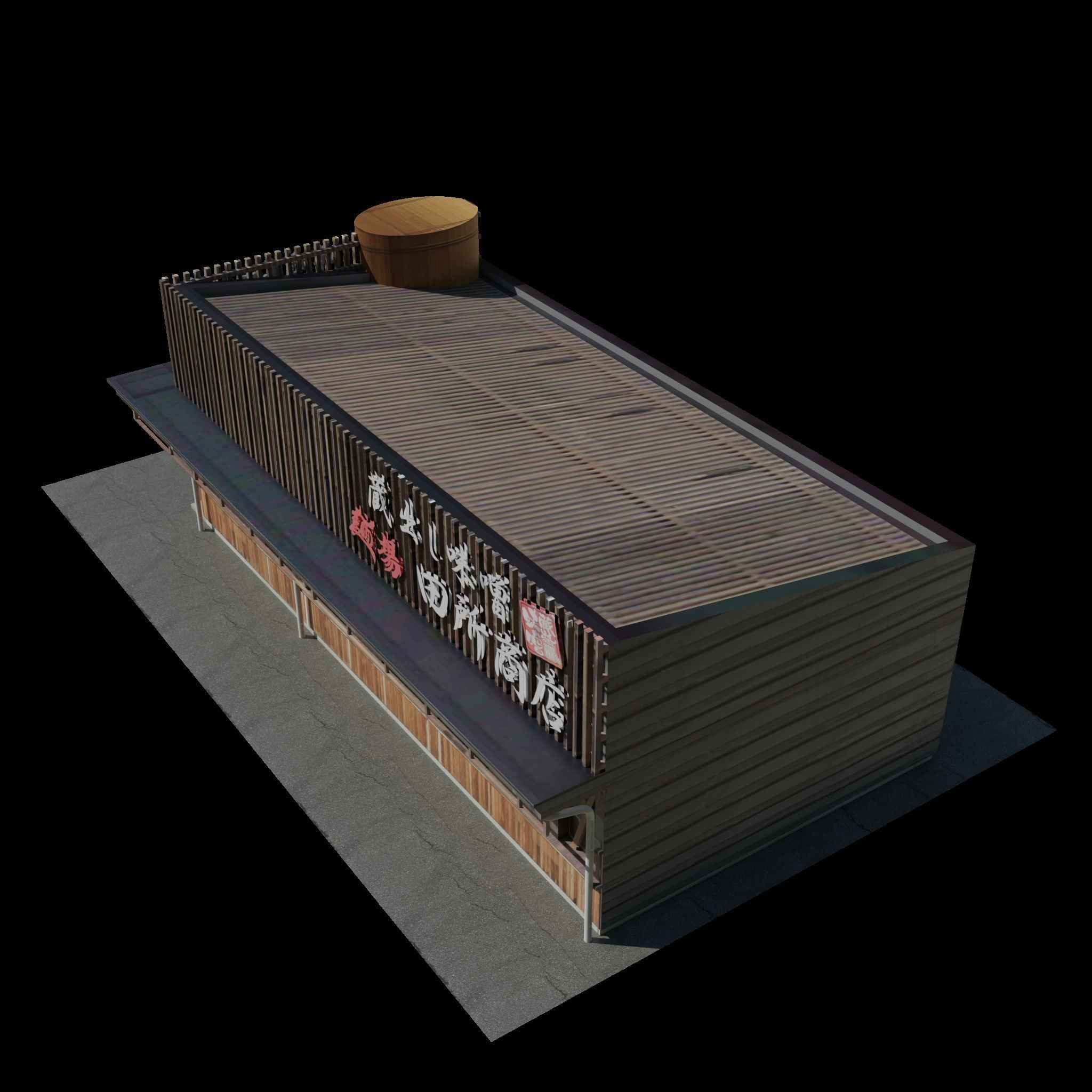 Restaurant building lowpoly 3D model_11