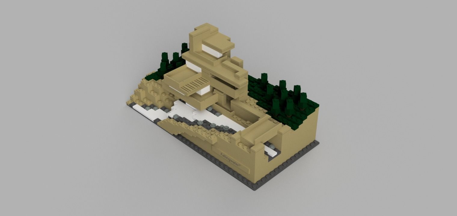 LEGO FALLINGWATER 21005 3D print model_1
