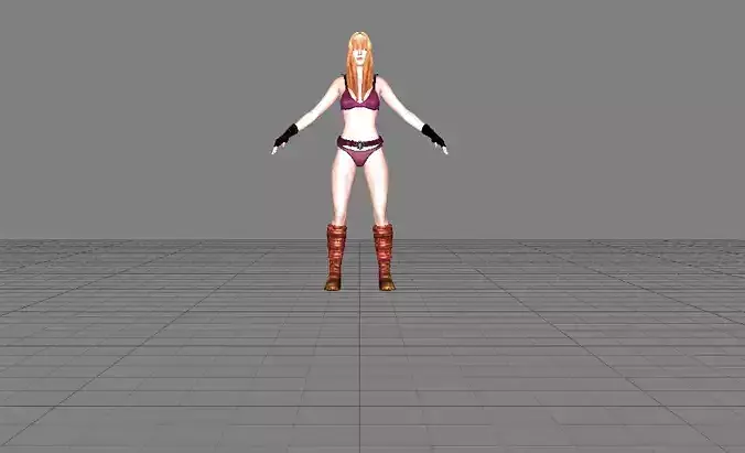 mulher com roupa rig completo 3D model