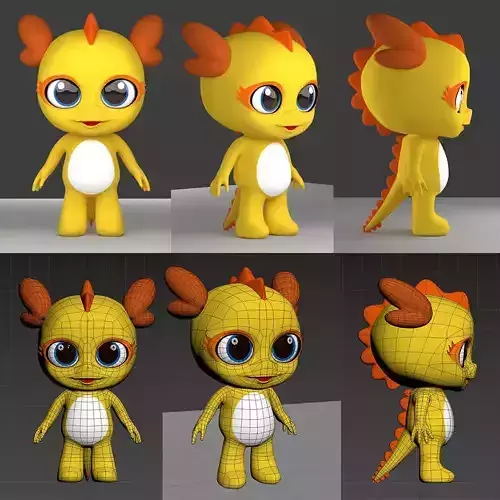 DS Dragon Character Animated