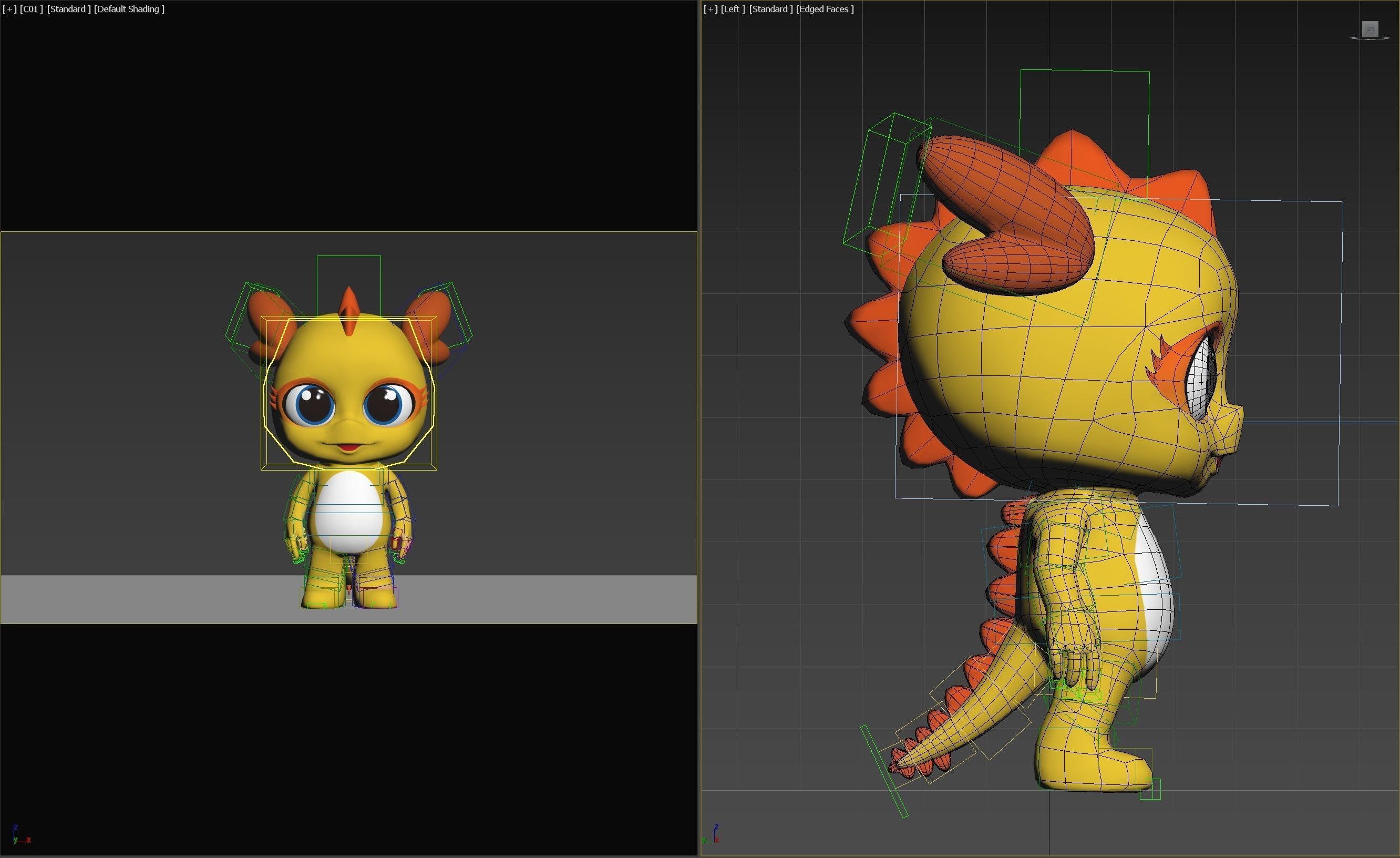 DS Dragon Character Animated Low-poly 3D model_1