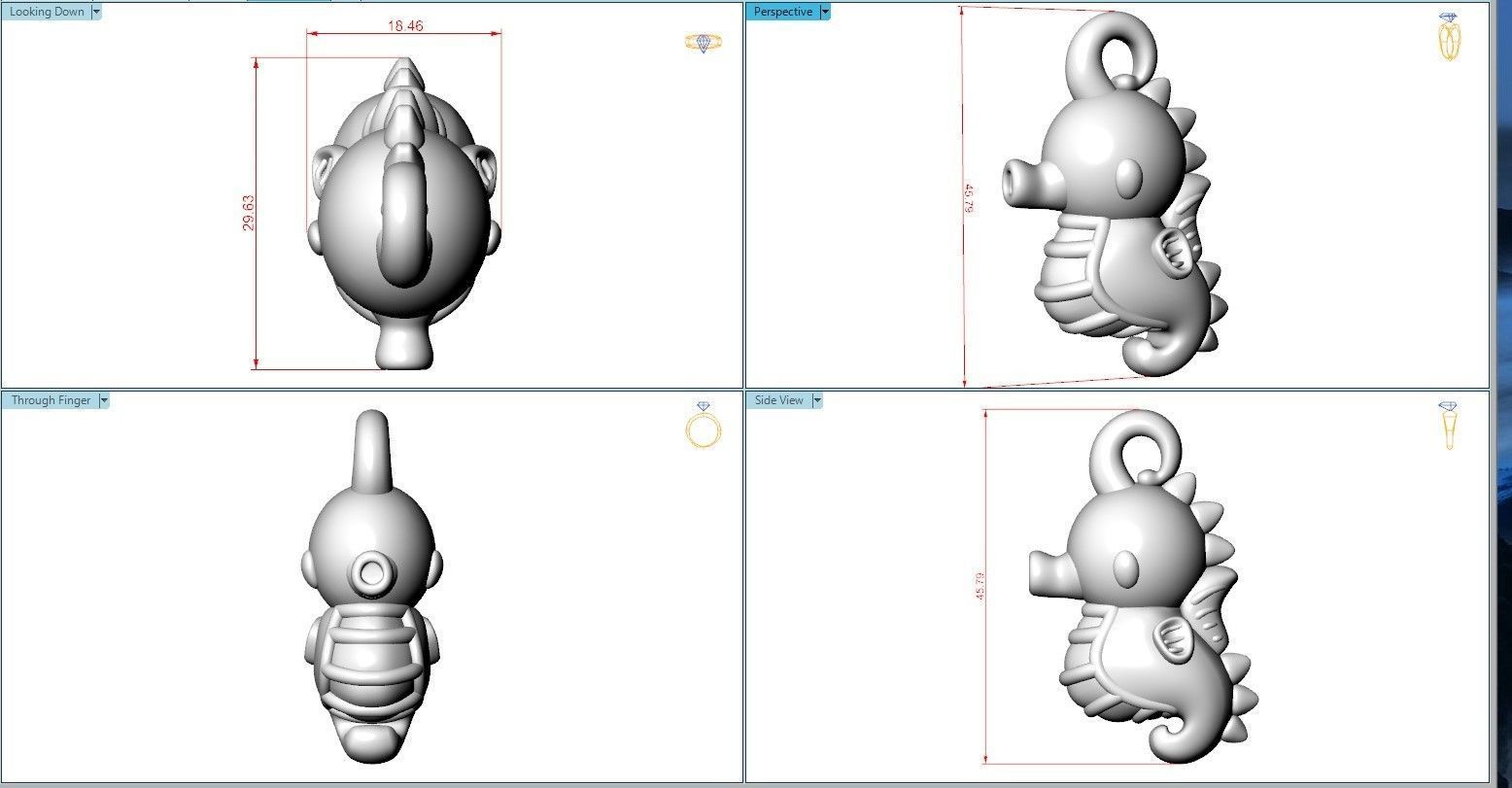 3D Printable Cute Seahorse 3D print model 3D print model_6