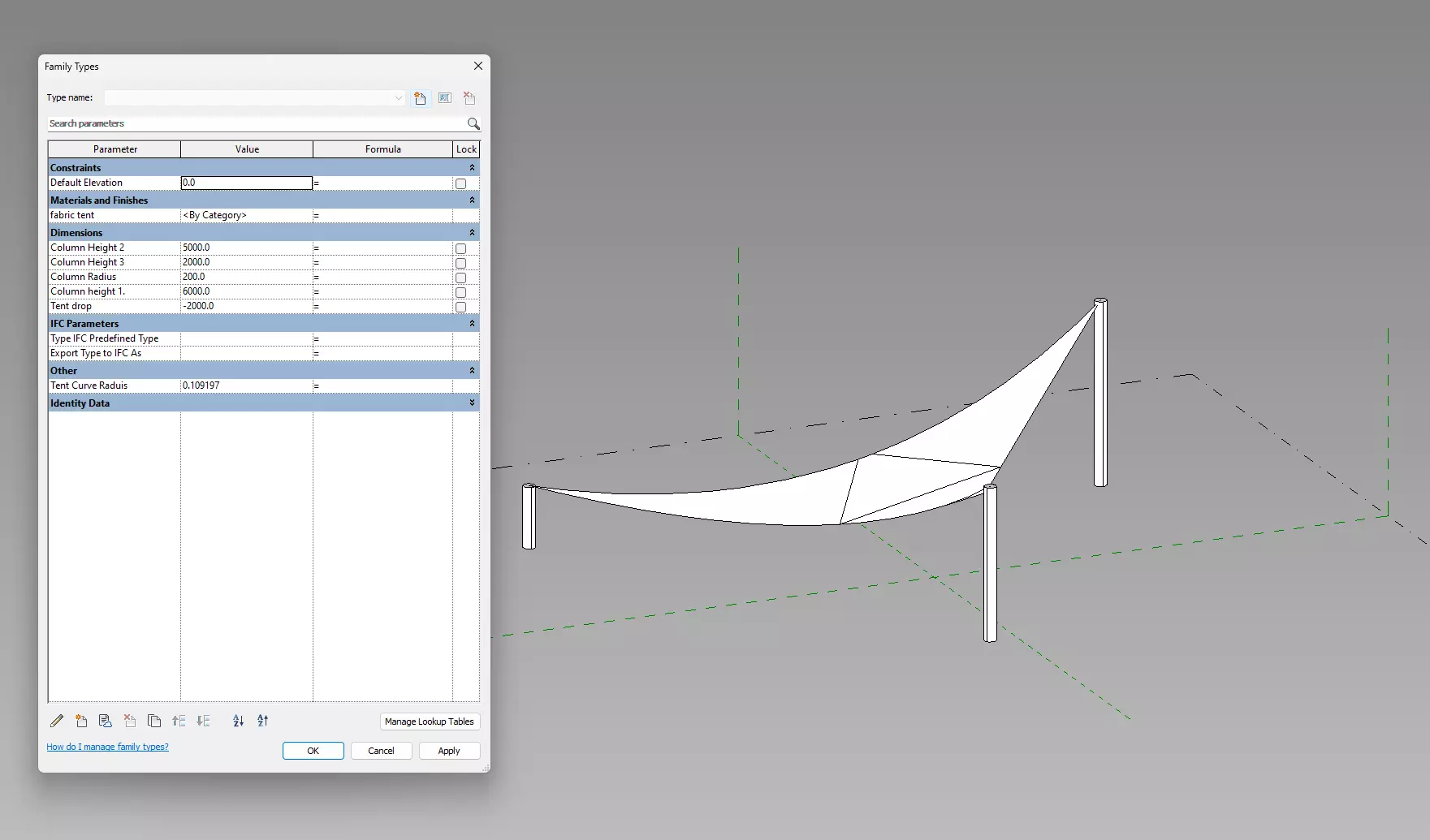 Adaptive Tent Shade Parametric Family 3D model