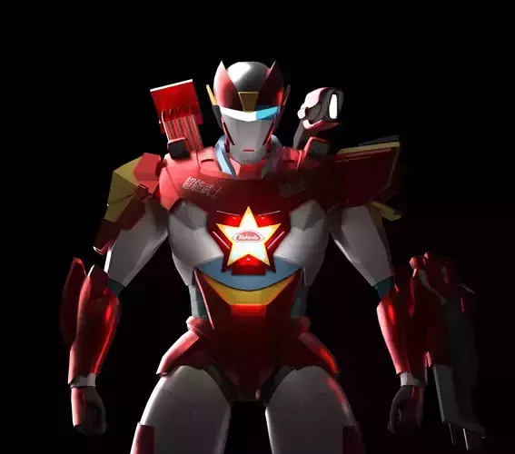 Red Bot Model Character 3D model