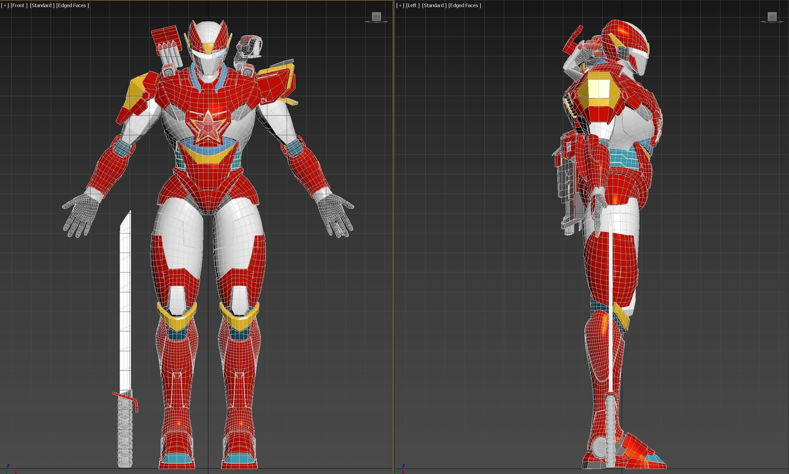 Red Bot Model Character 3D model_4