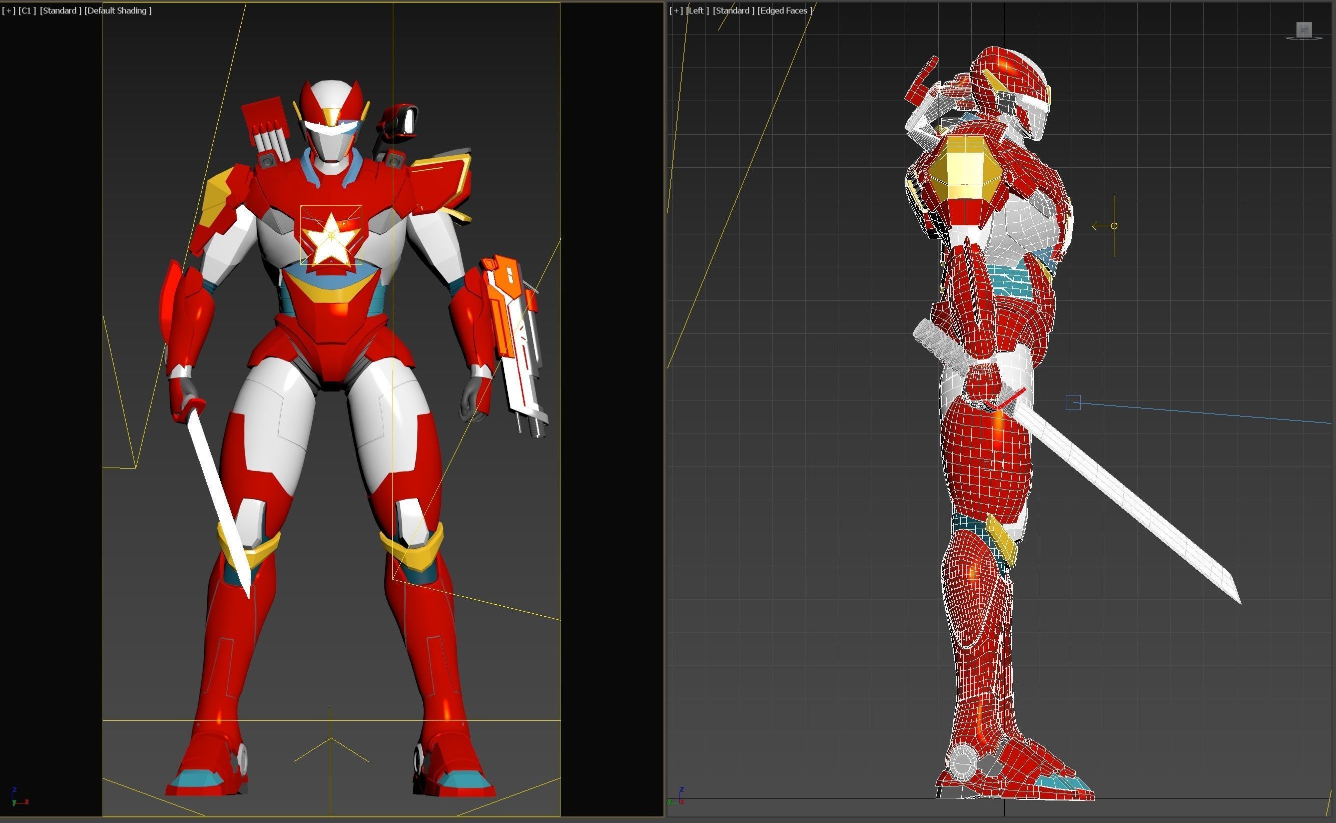 Red Bot Model Character 3D model_3