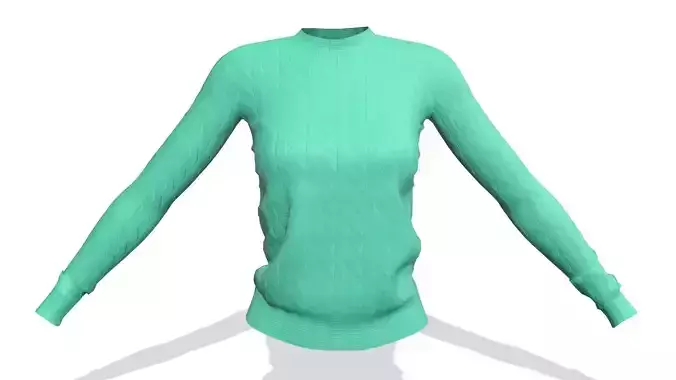 Knitted mint  sweater with pattern 