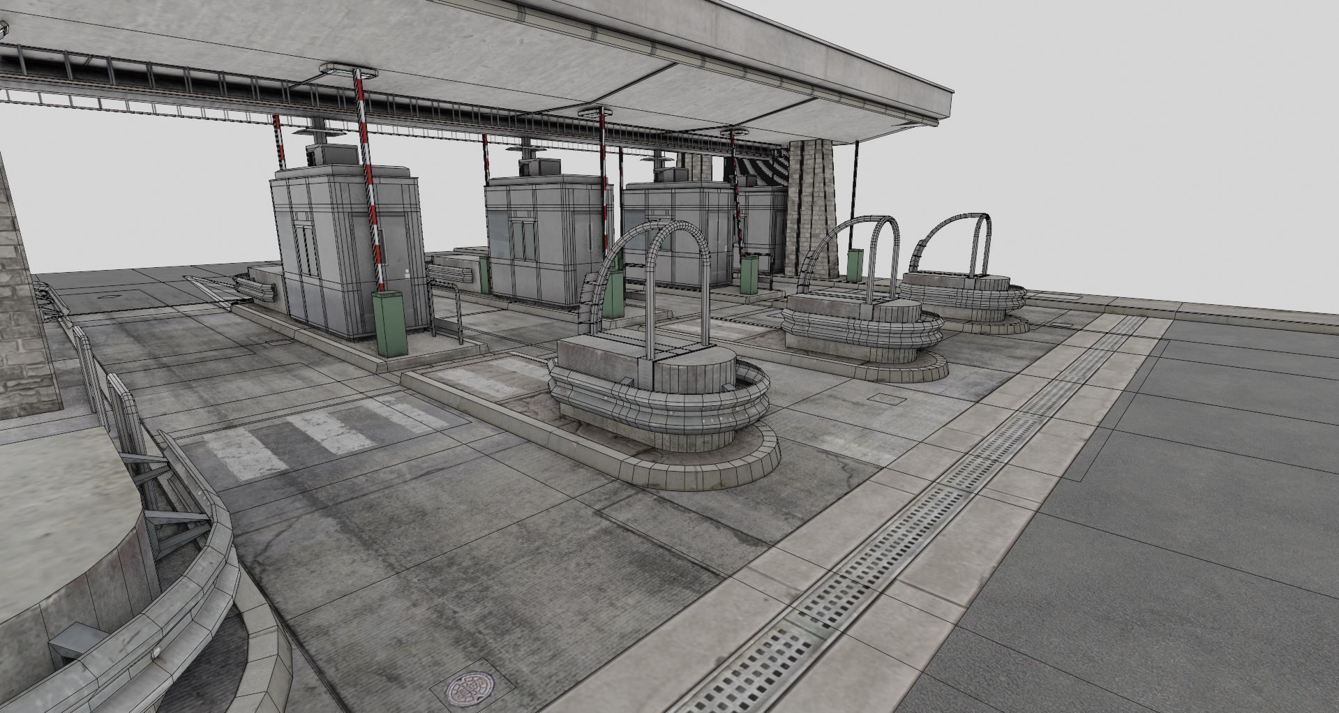 Du Mont-Blanc Toll Booth Low-poly 3D model_13