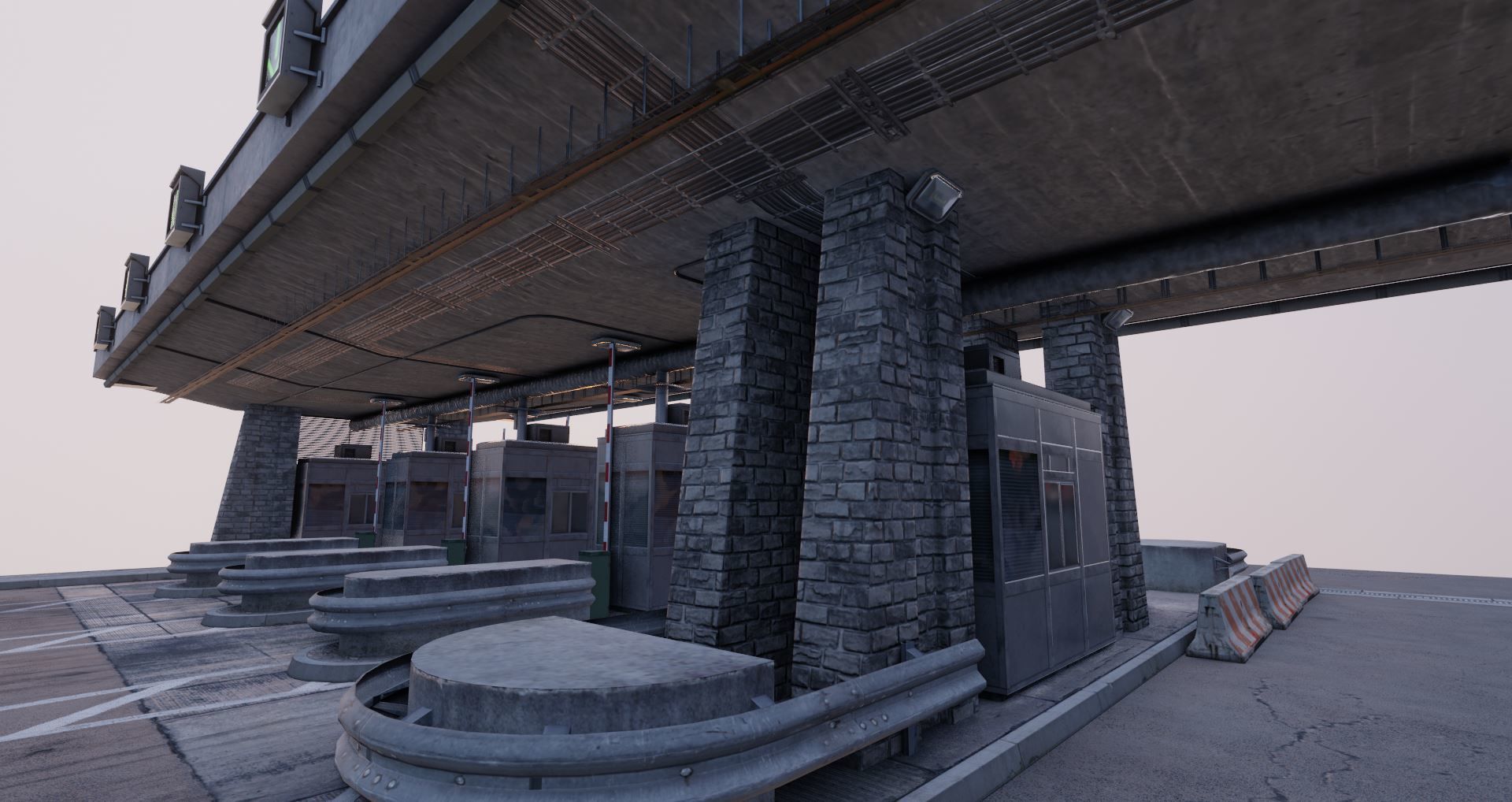 Du Mont-Blanc Toll Booth Low-poly 3D model_5