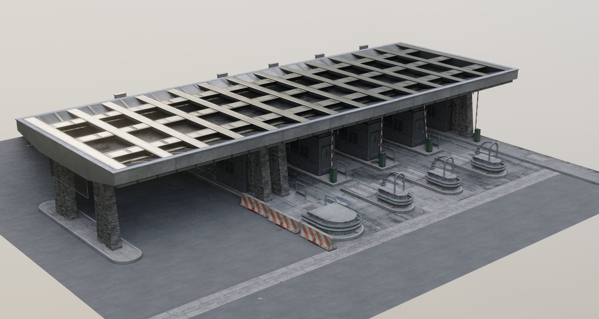 Du Mont-Blanc Toll Booth Low-poly 3D model_15