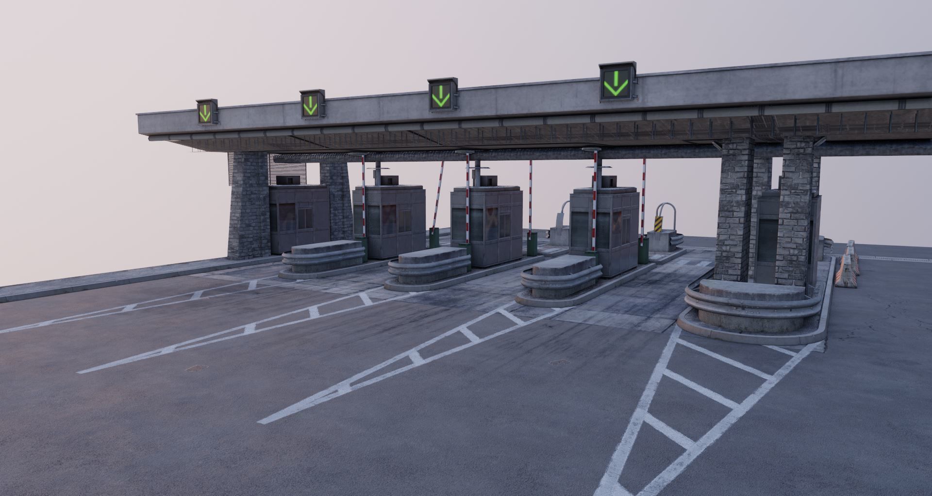 Du Mont-Blanc Toll Booth Low-poly 3D model_3