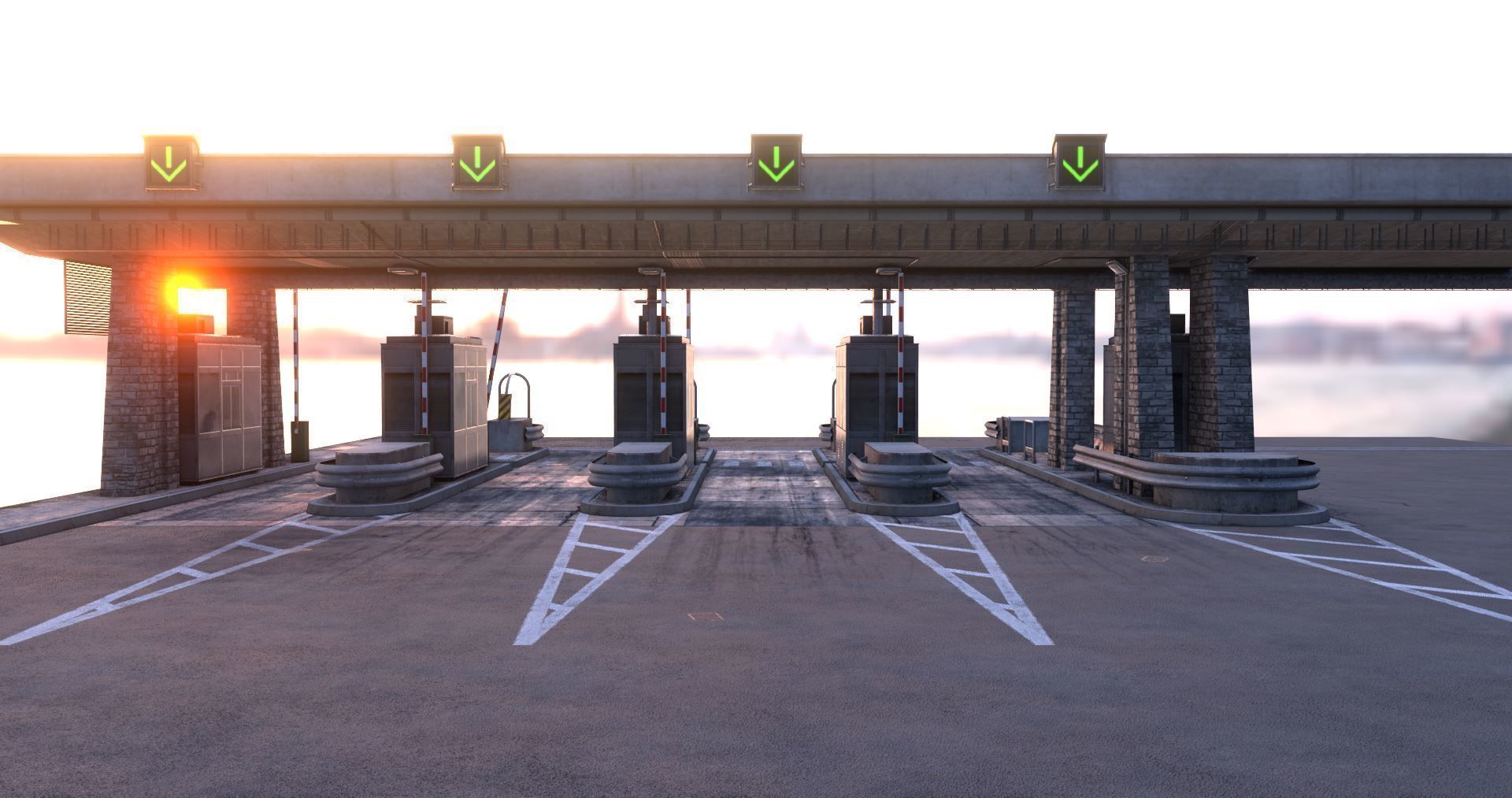 Du Mont-Blanc Toll Booth Low-poly 3D model_2