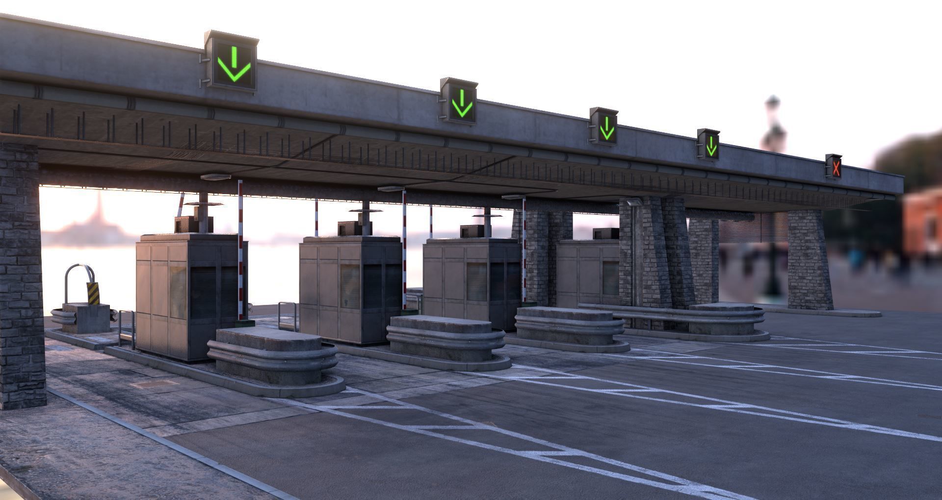 Du Mont-Blanc Toll Booth Low-poly 3D model_1