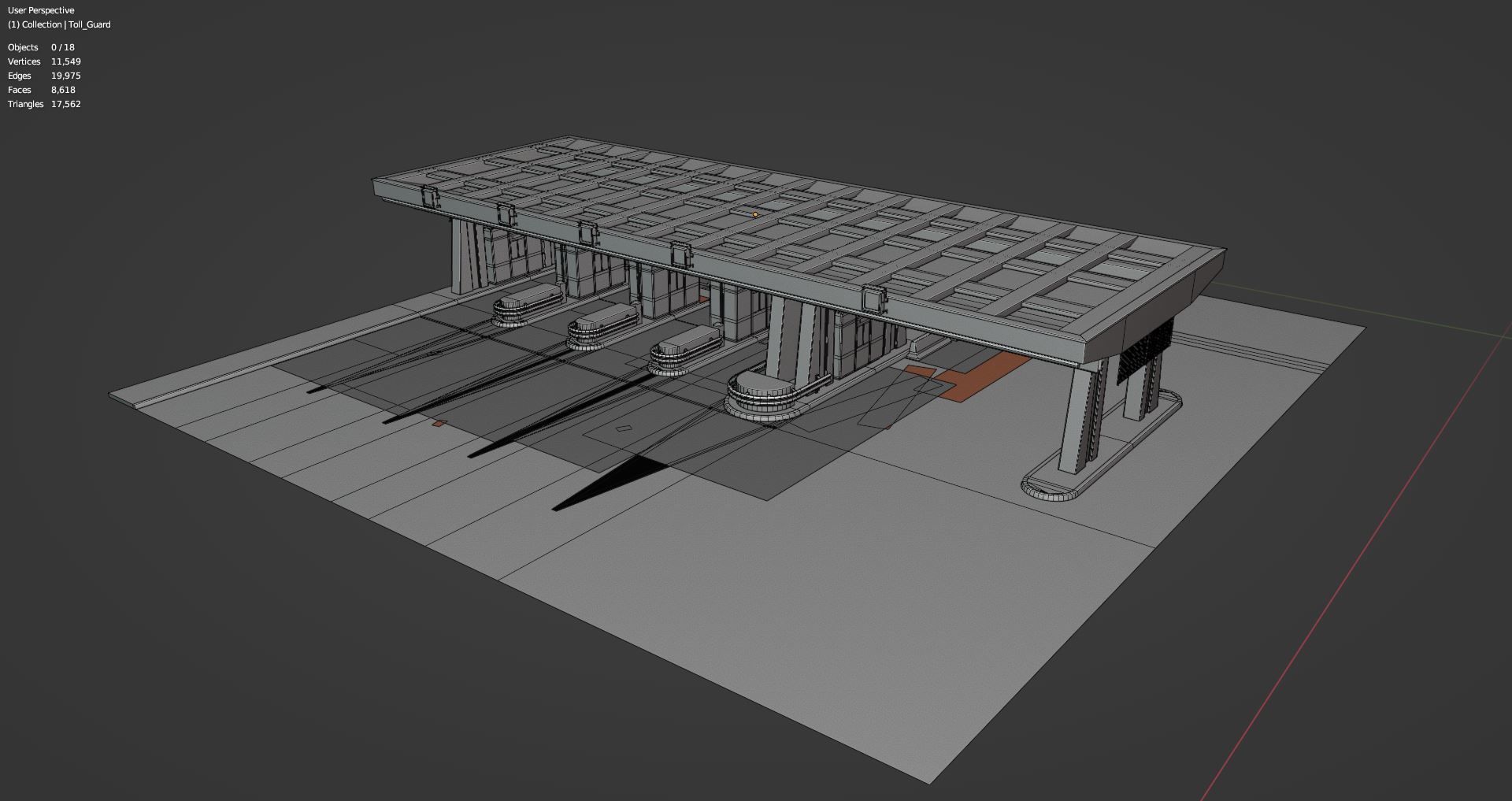 Du Mont-Blanc Toll Booth Low-poly 3D model_17