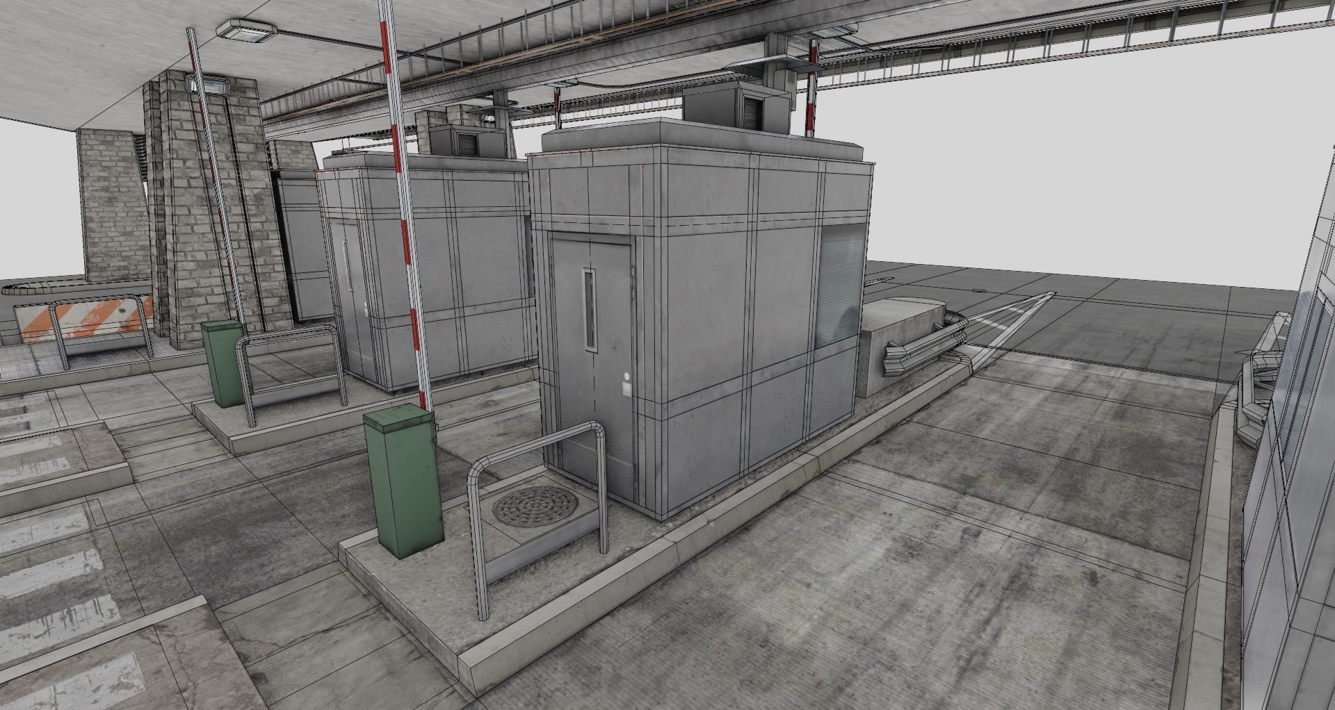 Du Mont-Blanc Toll Booth Low-poly 3D model_11