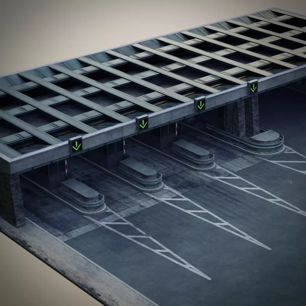 Du Mont-Blanc Toll Booth Low-poly 3D model_0