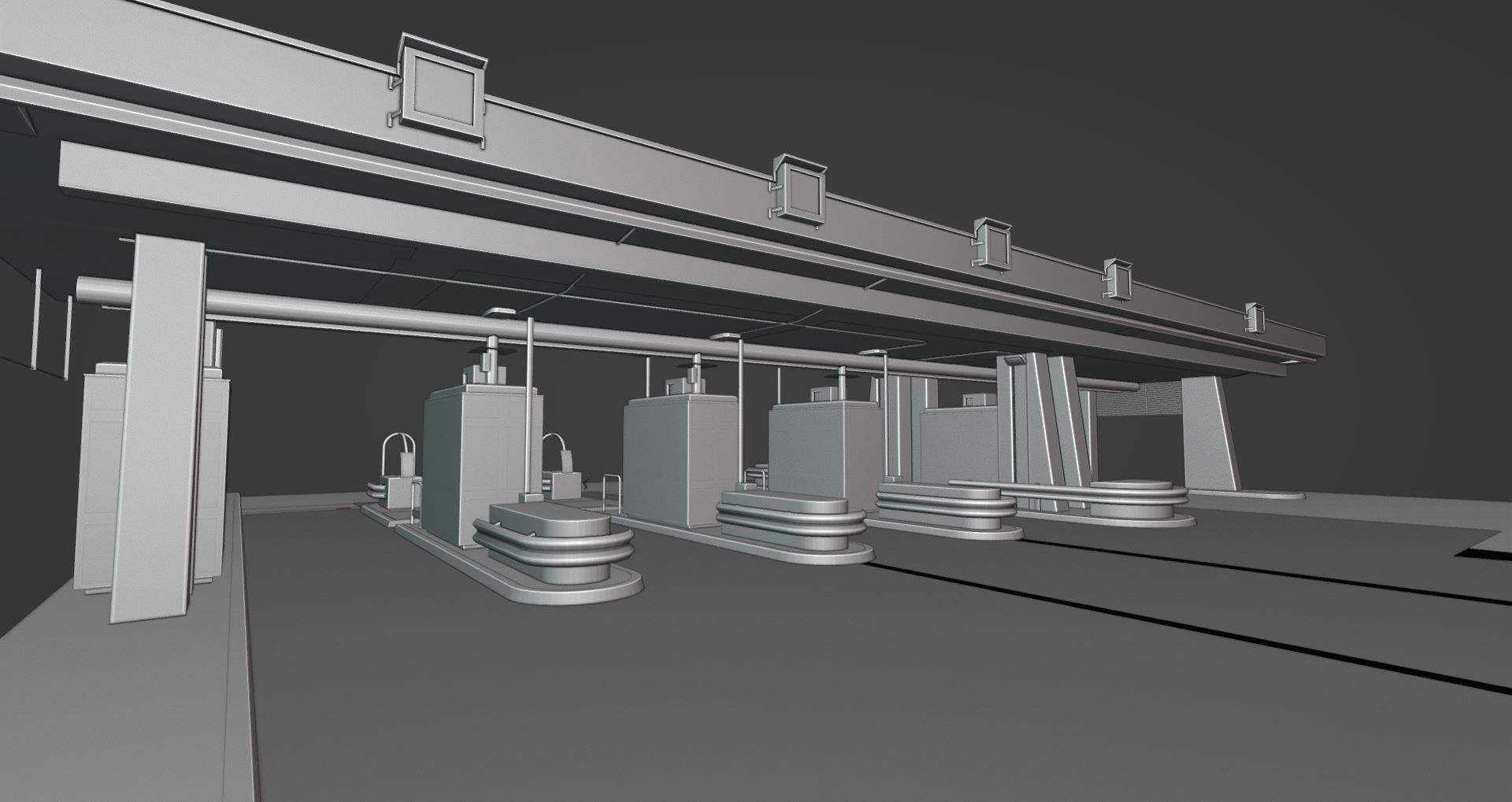 Du Mont-Blanc Toll Booth Low-poly 3D model_10