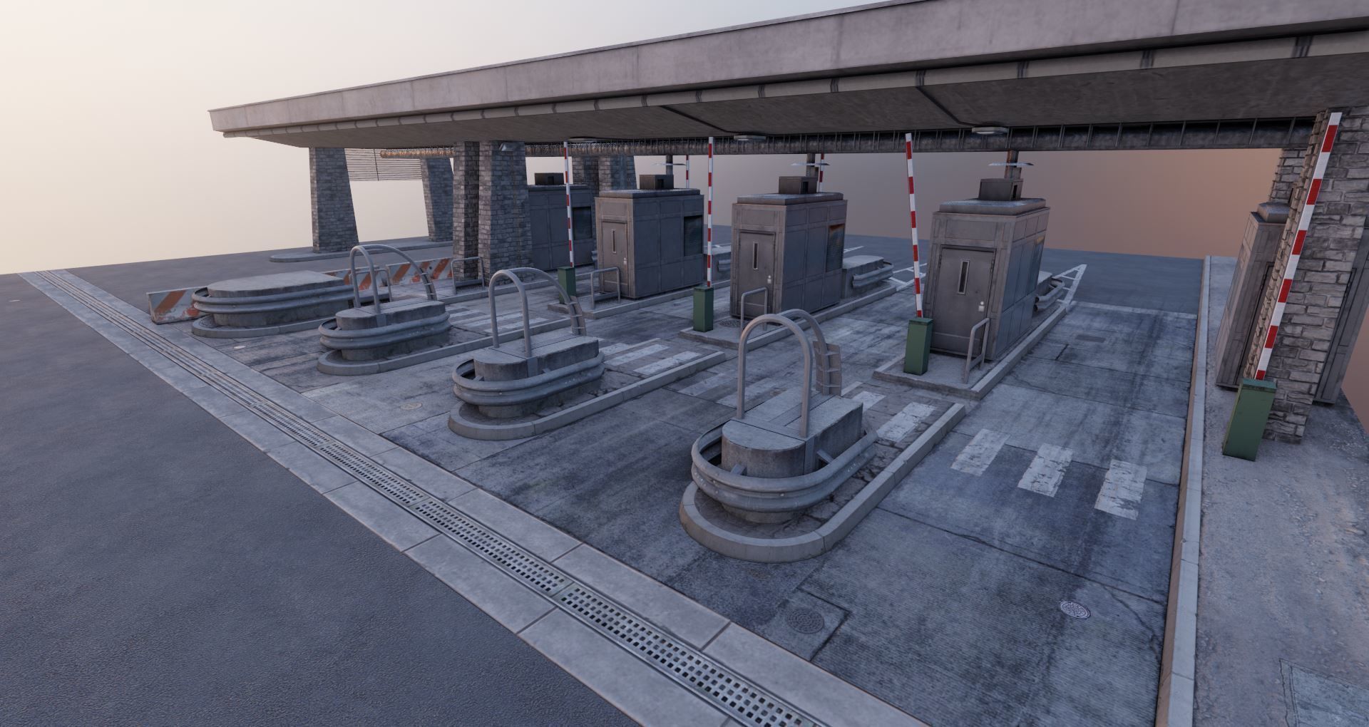 Du Mont-Blanc Toll Booth Low-poly 3D model_8