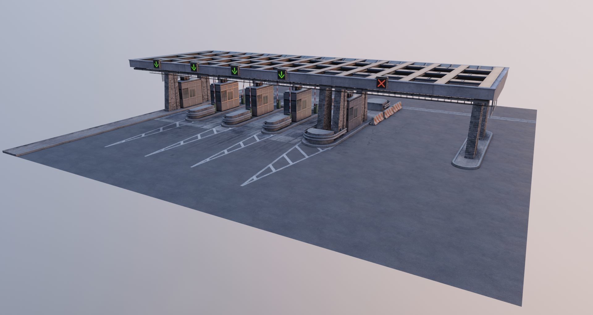 Du Mont-Blanc Toll Booth Low-poly 3D model_4