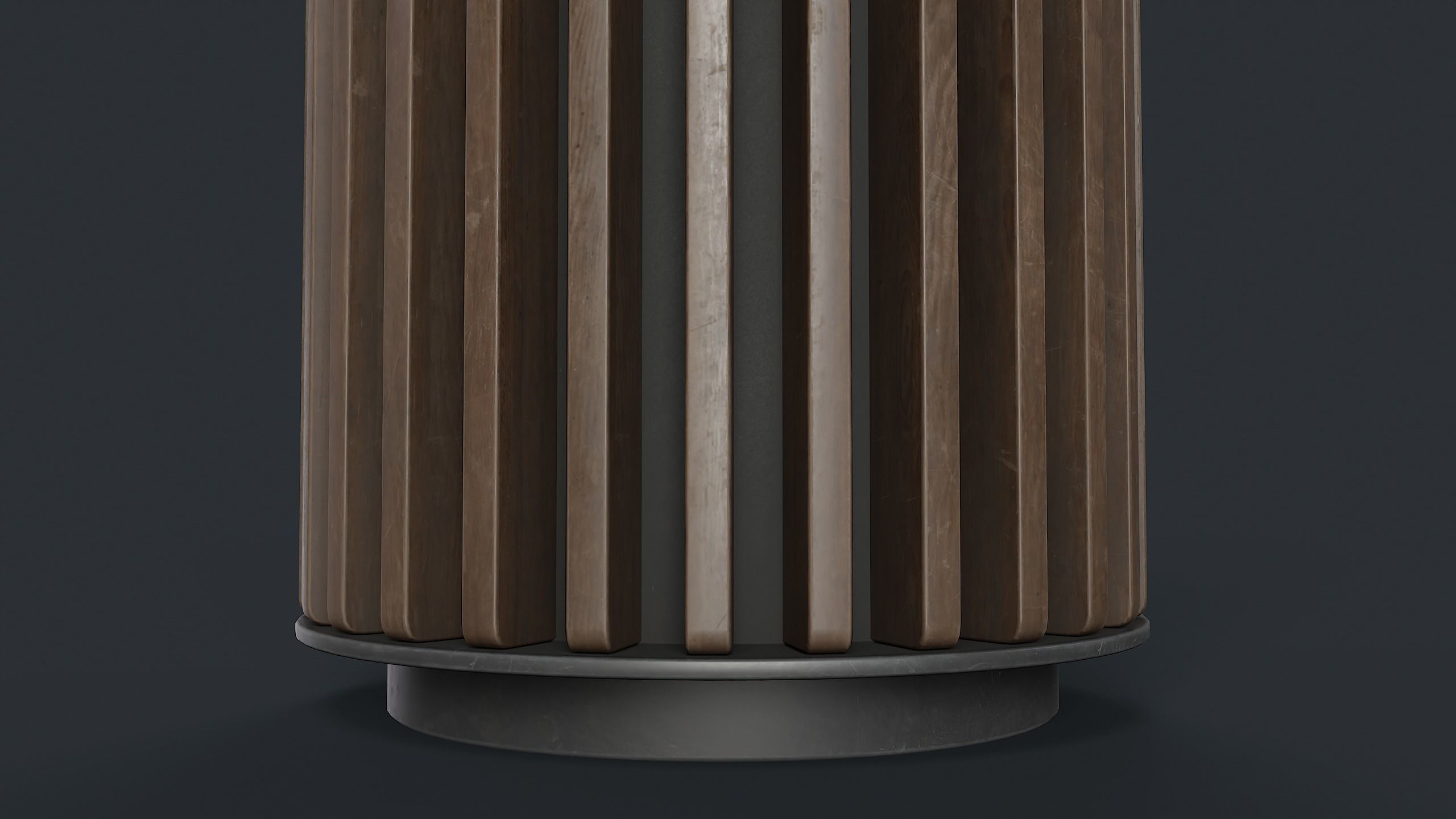 Street Trash Can 43 PBR Game Ready Low-poly 3D model_11