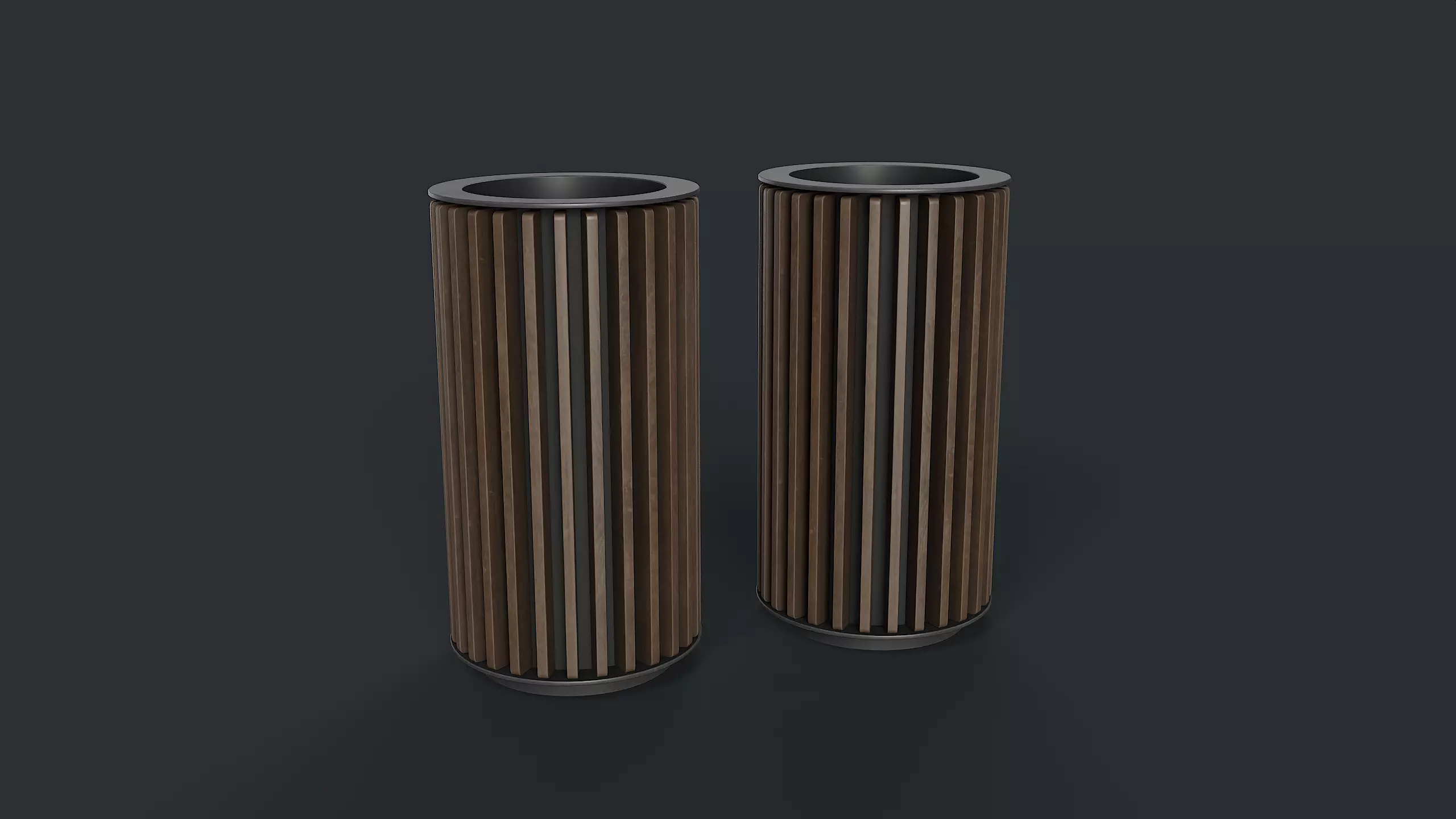 Street Trash Can 43 PBR Game Ready Low-poly 3D model_0