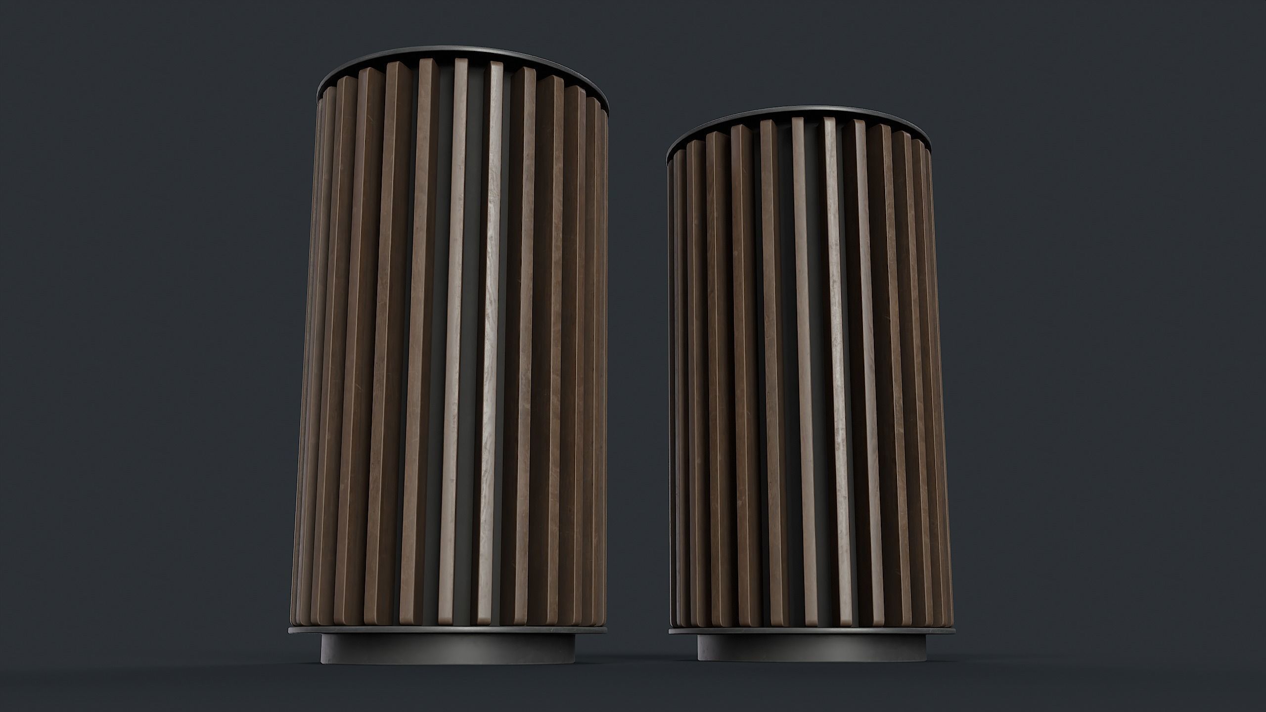 Street Trash Can 43 PBR Game Ready Low-poly 3D model_3