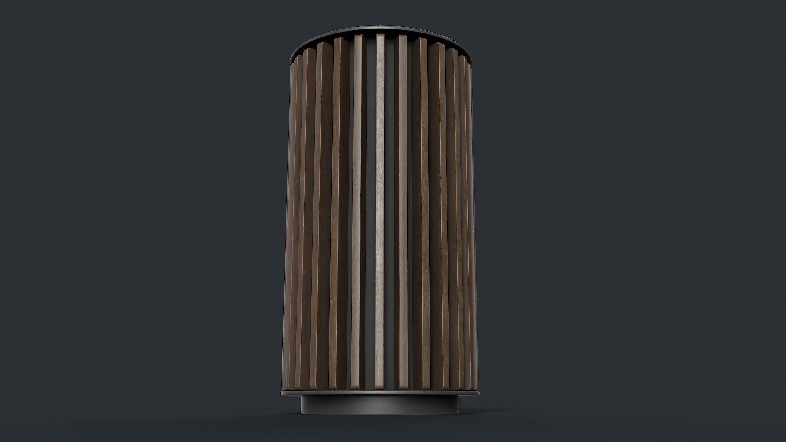 Street Trash Can 43 PBR Game Ready Low-poly 3D model_6