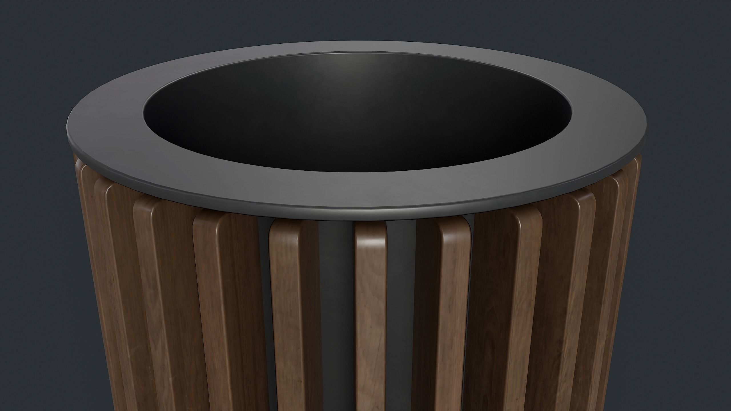 Street Trash Can 43 PBR Game Ready Low-poly 3D model_15
