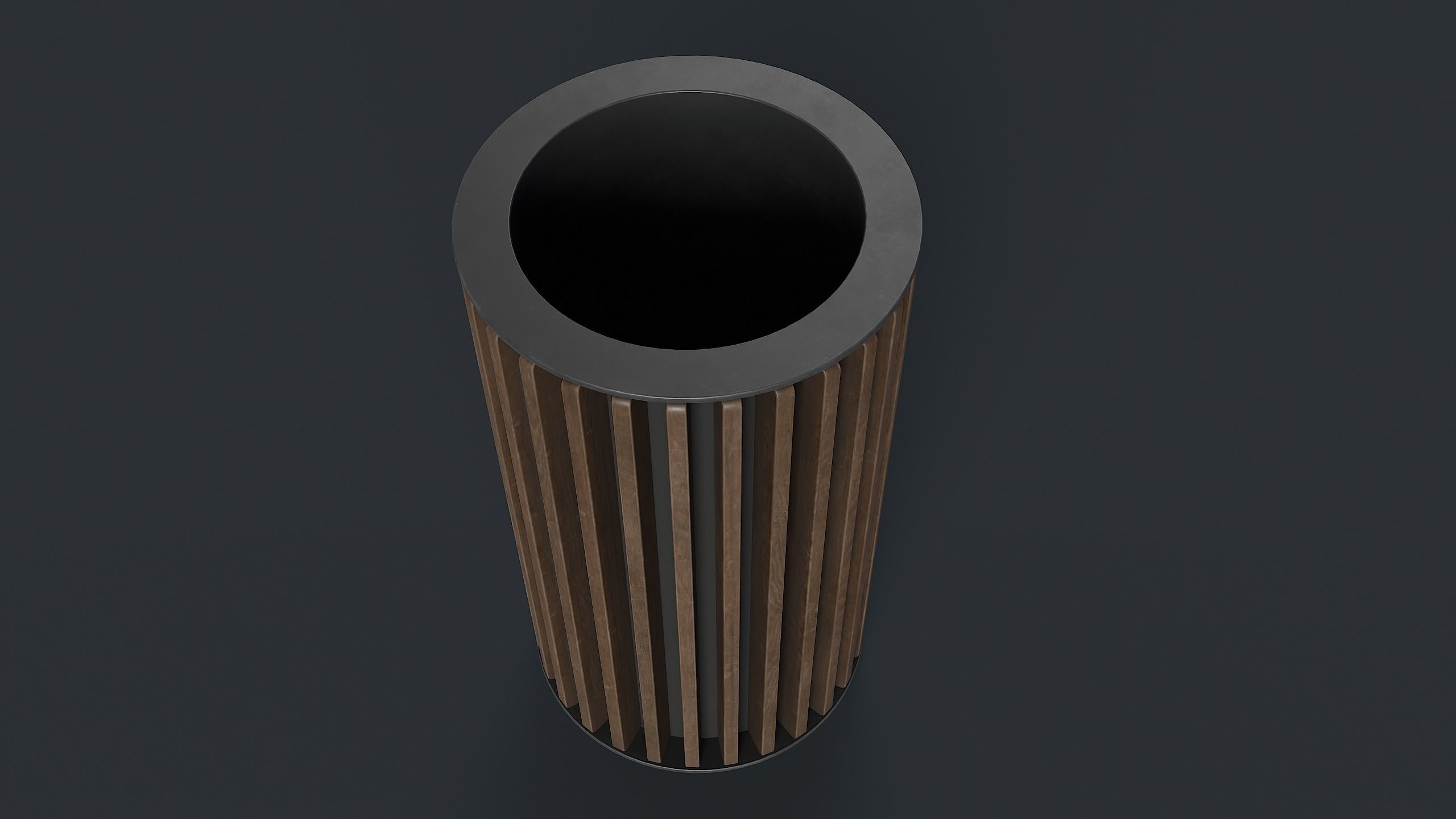 Street Trash Can 43 PBR Game Ready Low-poly 3D model_7