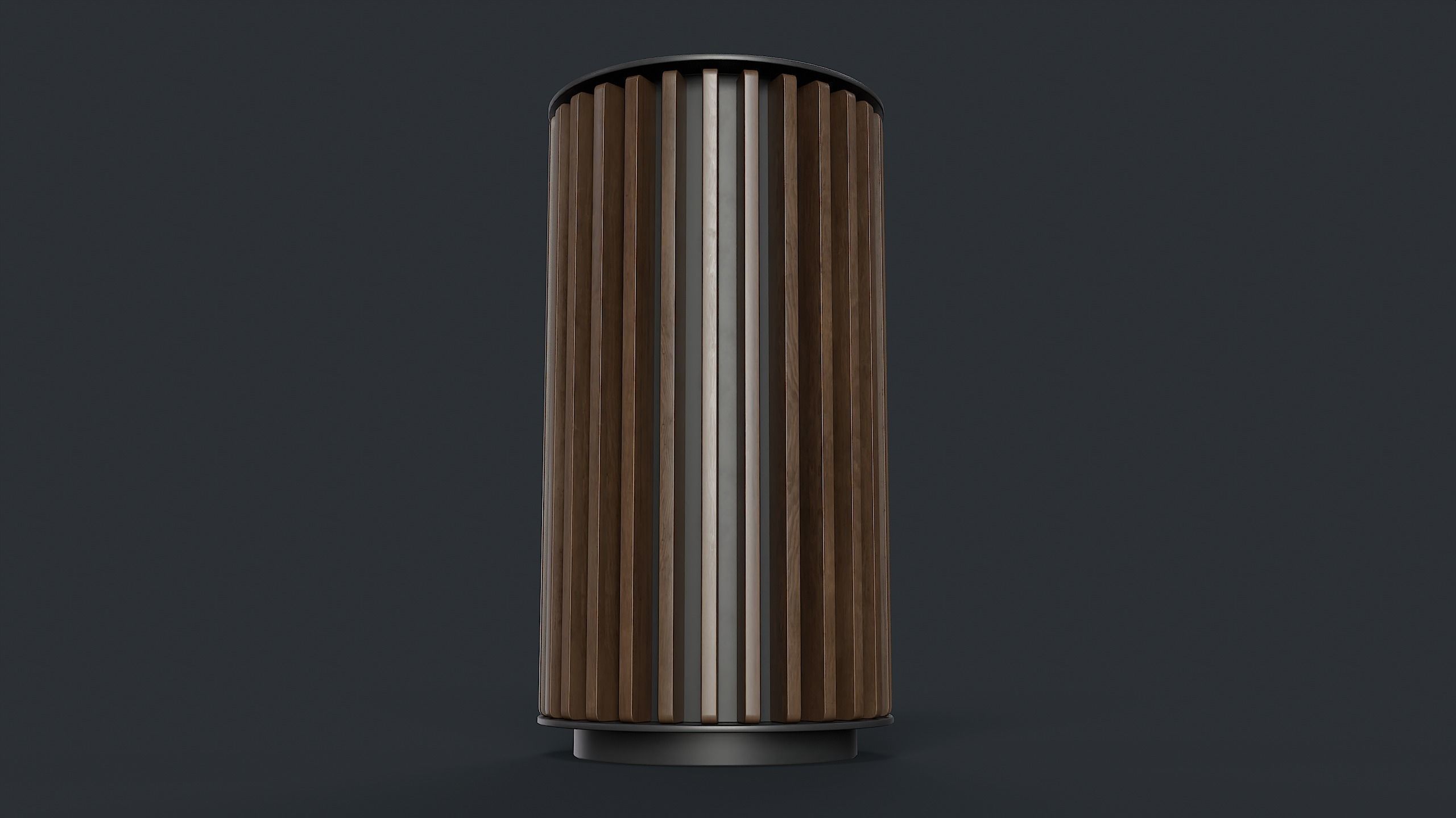 Street Trash Can 43 PBR Game Ready Low-poly 3D model_14