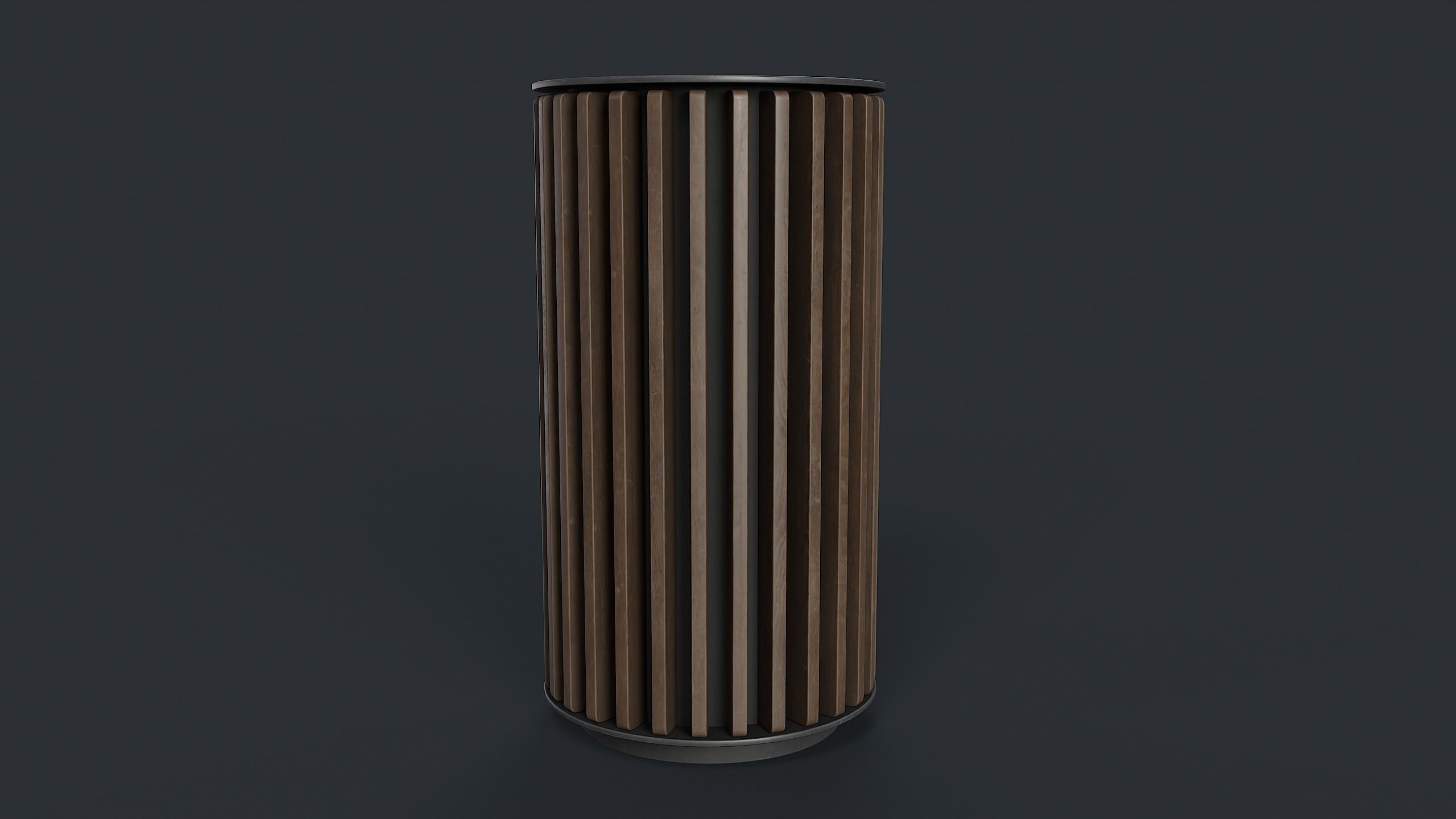 Street Trash Can 43 PBR Game Ready Low-poly 3D model_5