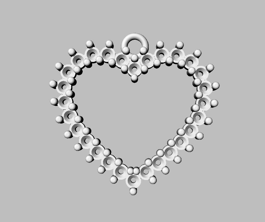 Heart Diamond Pendant 3D print model_17