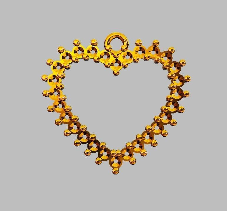 Heart Diamond Pendant 3D print model_7