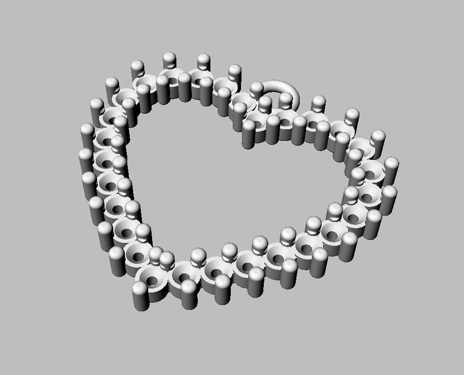 Heart Diamond Pendant 3D print model_13