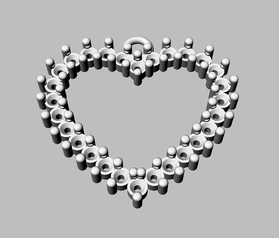 Heart Diamond Pendant 3D print model_14