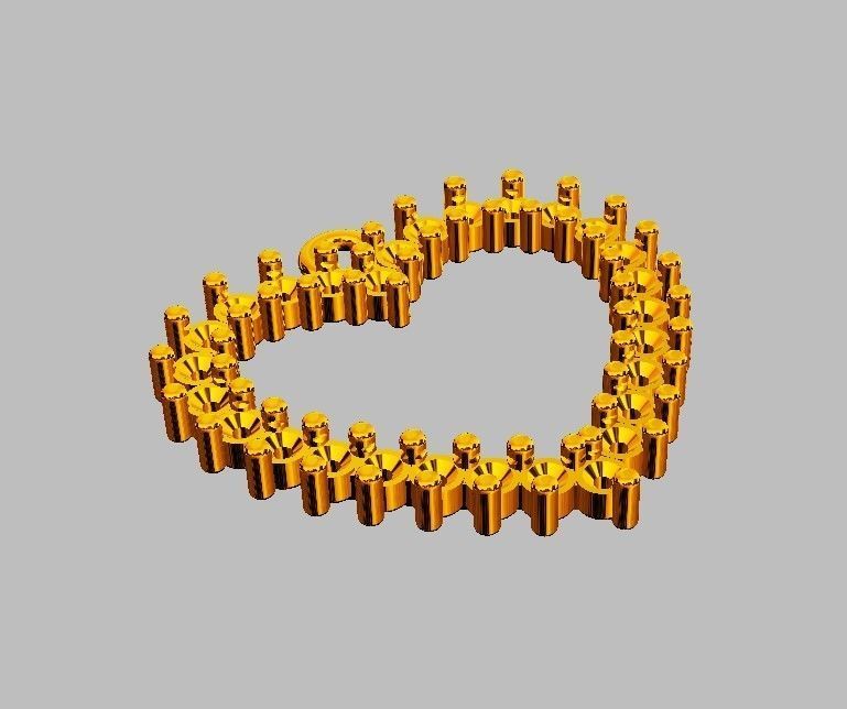 Heart Diamond Pendant 3D print model_6