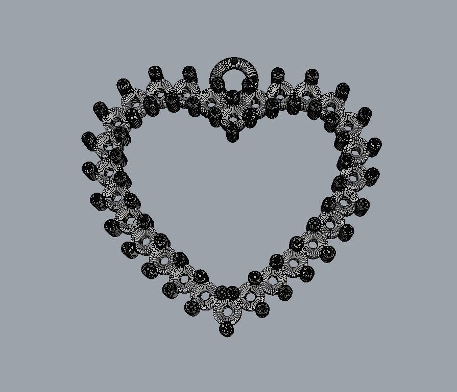 Heart Diamond Pendant 3D print model_10
