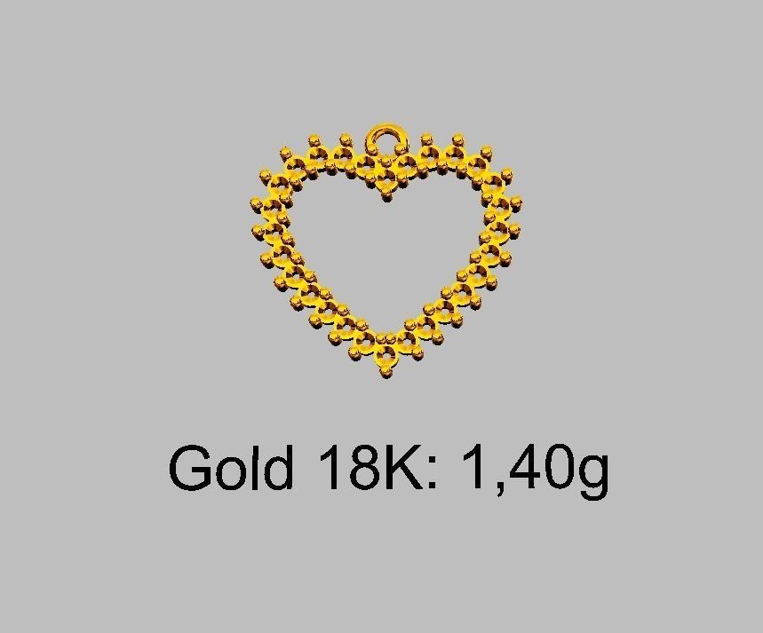 Heart Diamond Pendant 3D print model_4