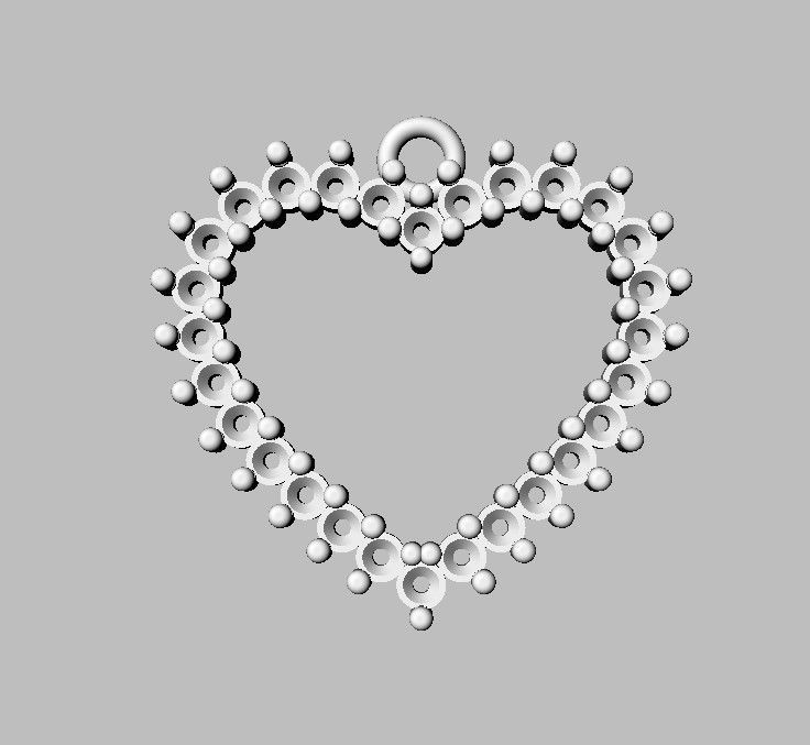 Heart Diamond Pendant 3D print model_20