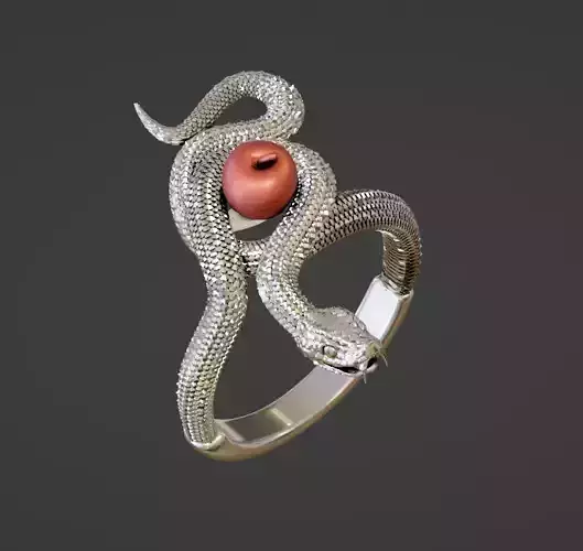 Snake evil ring with apple 