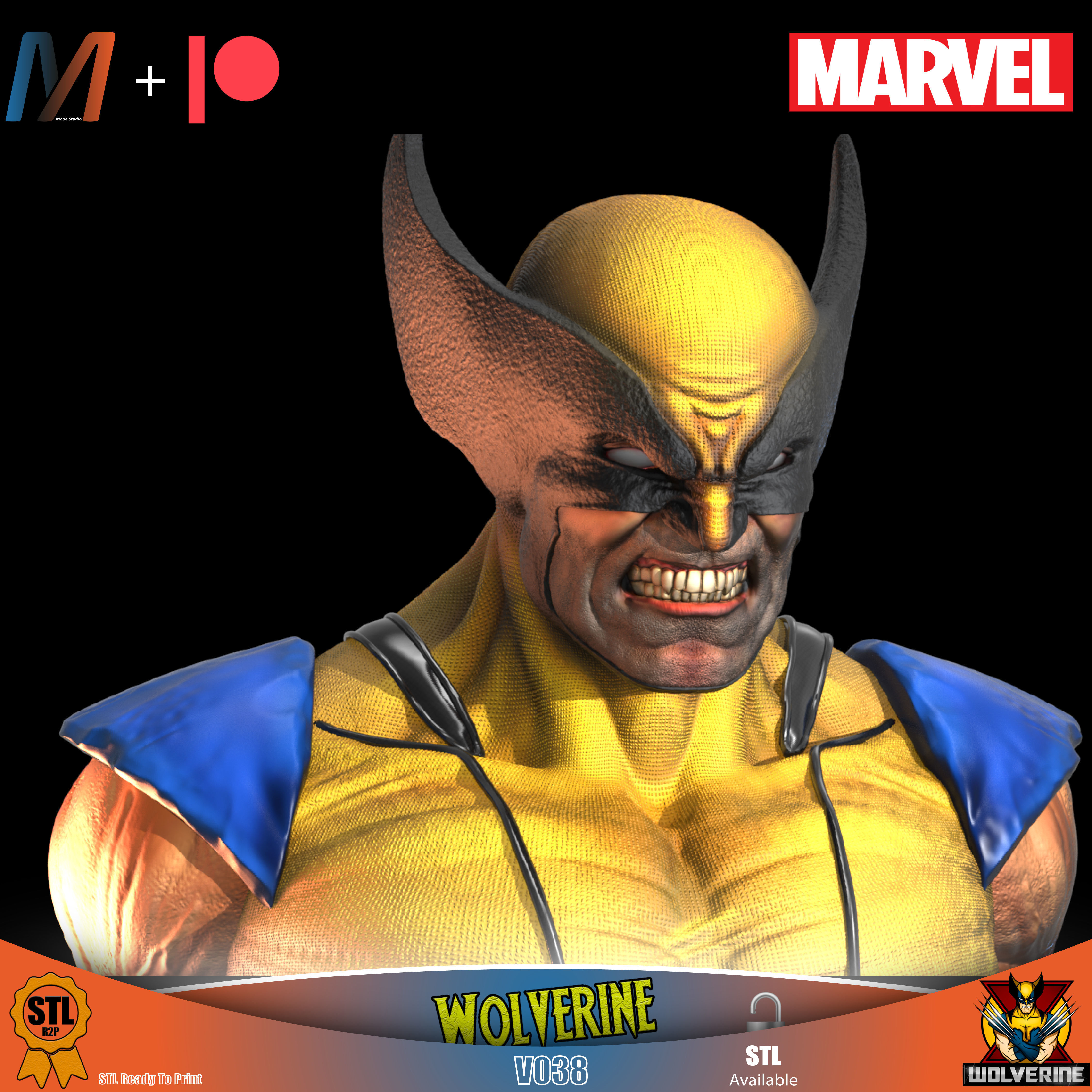 V044 - PACK X6 MARVEL DEADPOOL vs WOLVERINE 3D print model_16