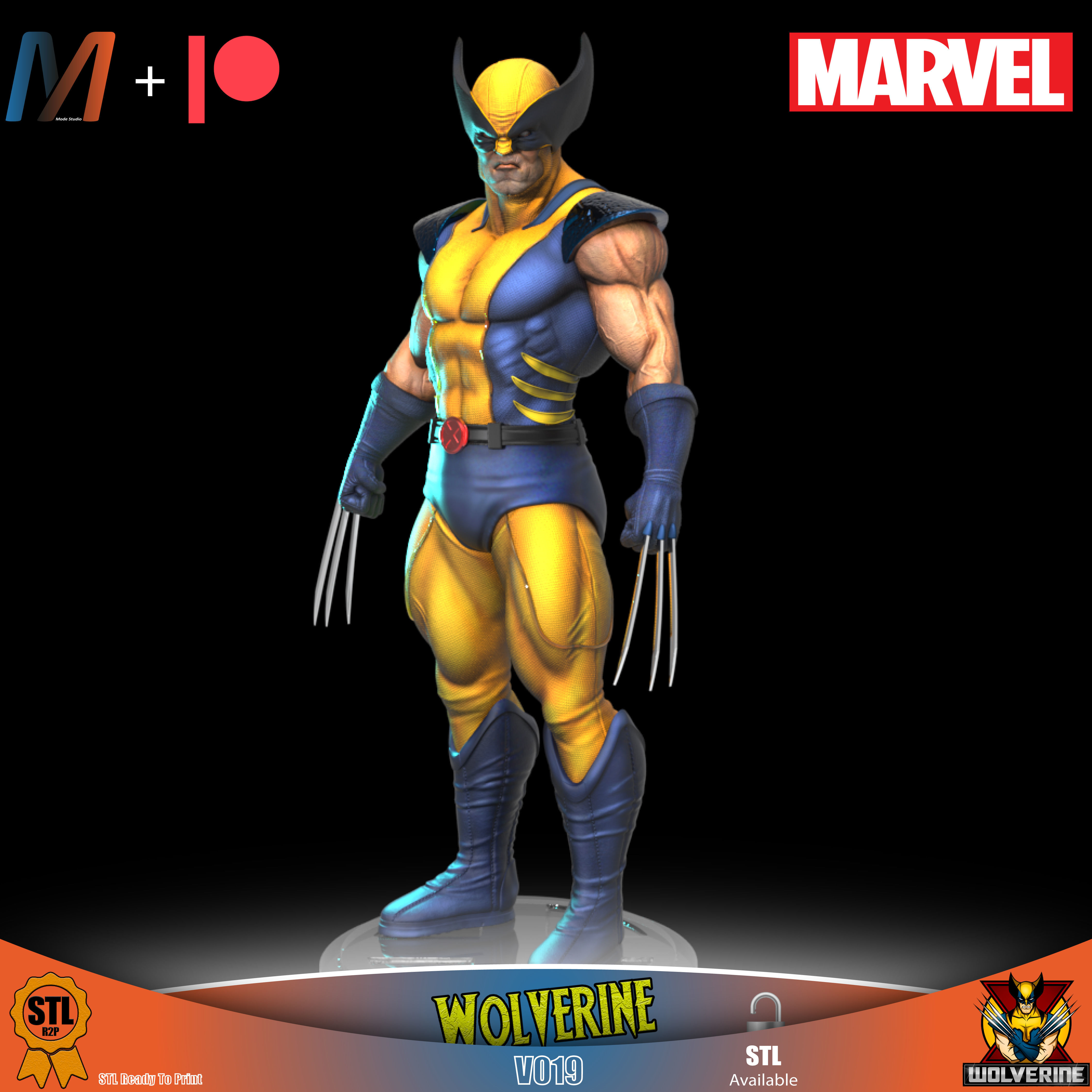 V044 - PACK X6 MARVEL DEADPOOL vs WOLVERINE 3D print model_3