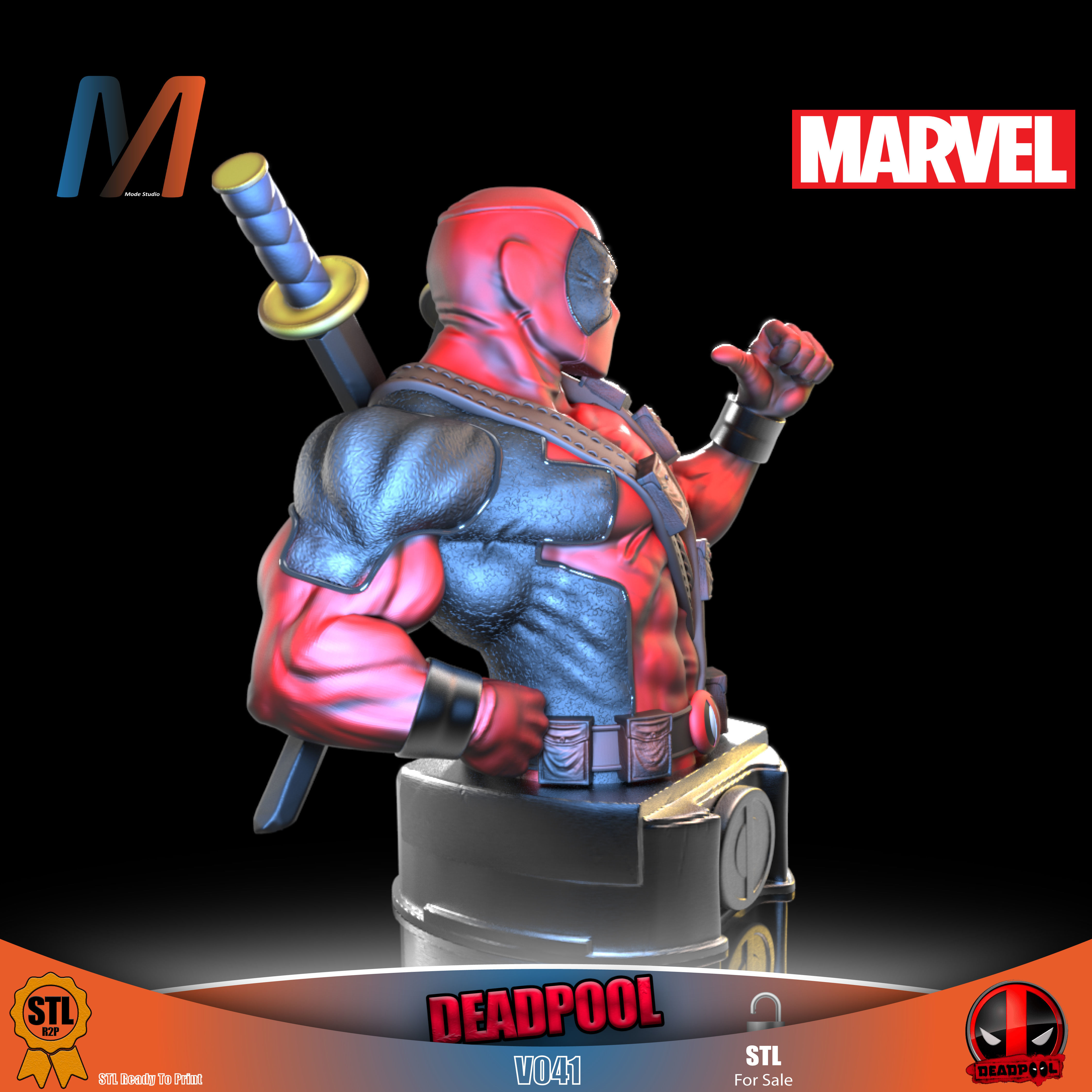 V044 - PACK X6 MARVEL DEADPOOL vs WOLVERINE 3D print model_20