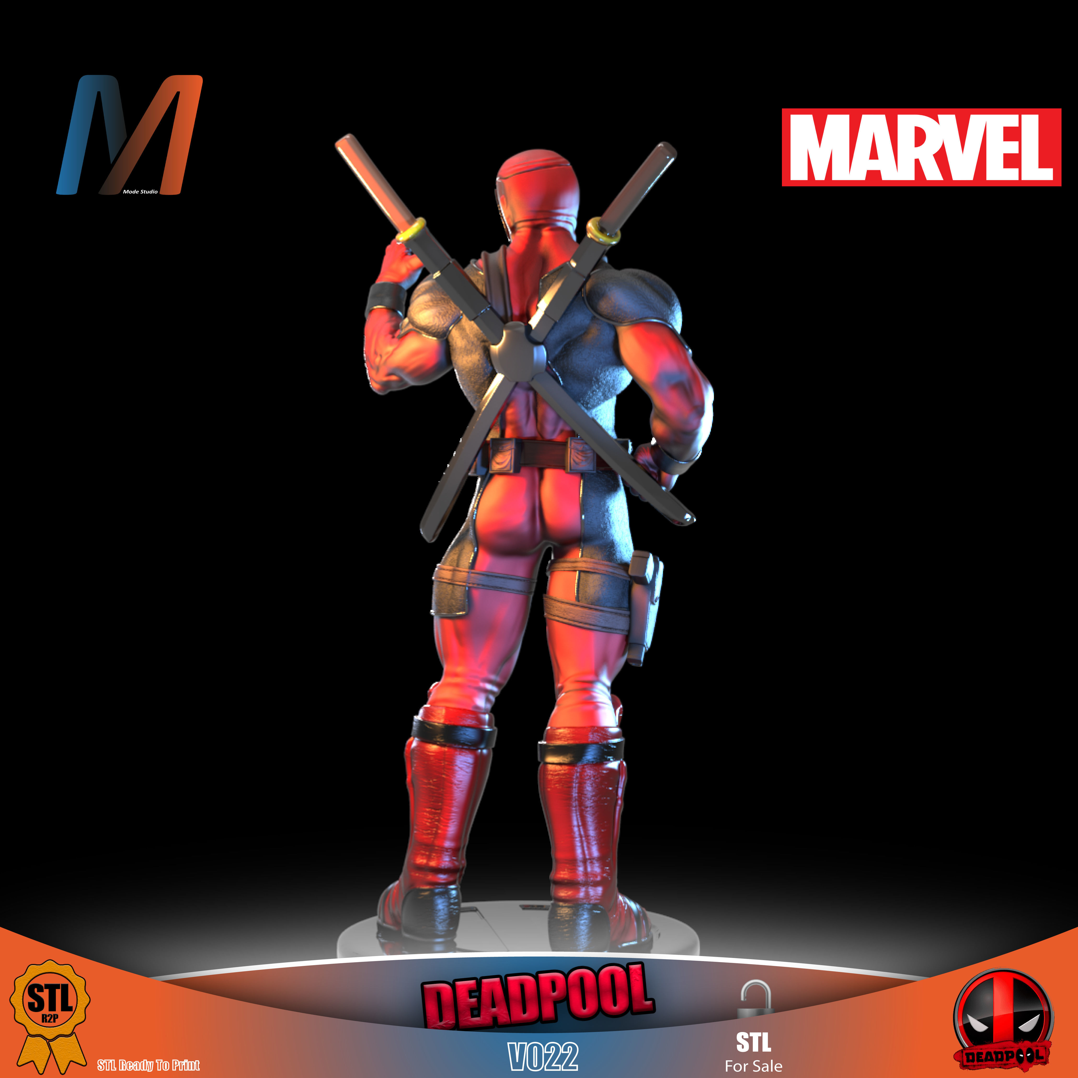 V044 - PACK X6 MARVEL DEADPOOL vs WOLVERINE 3D print model_7
