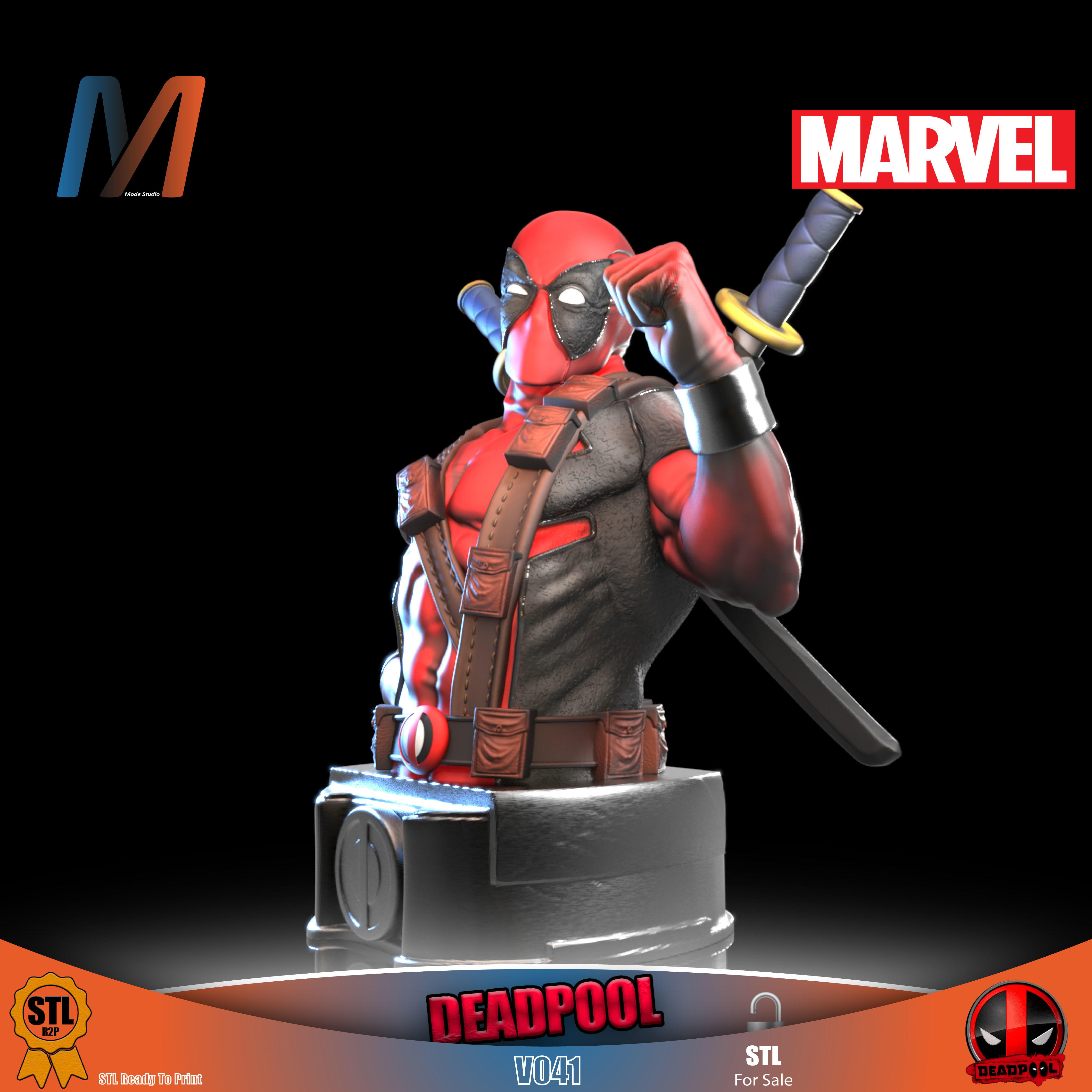 V044 - PACK X6 MARVEL DEADPOOL vs WOLVERINE 3D print model_19
