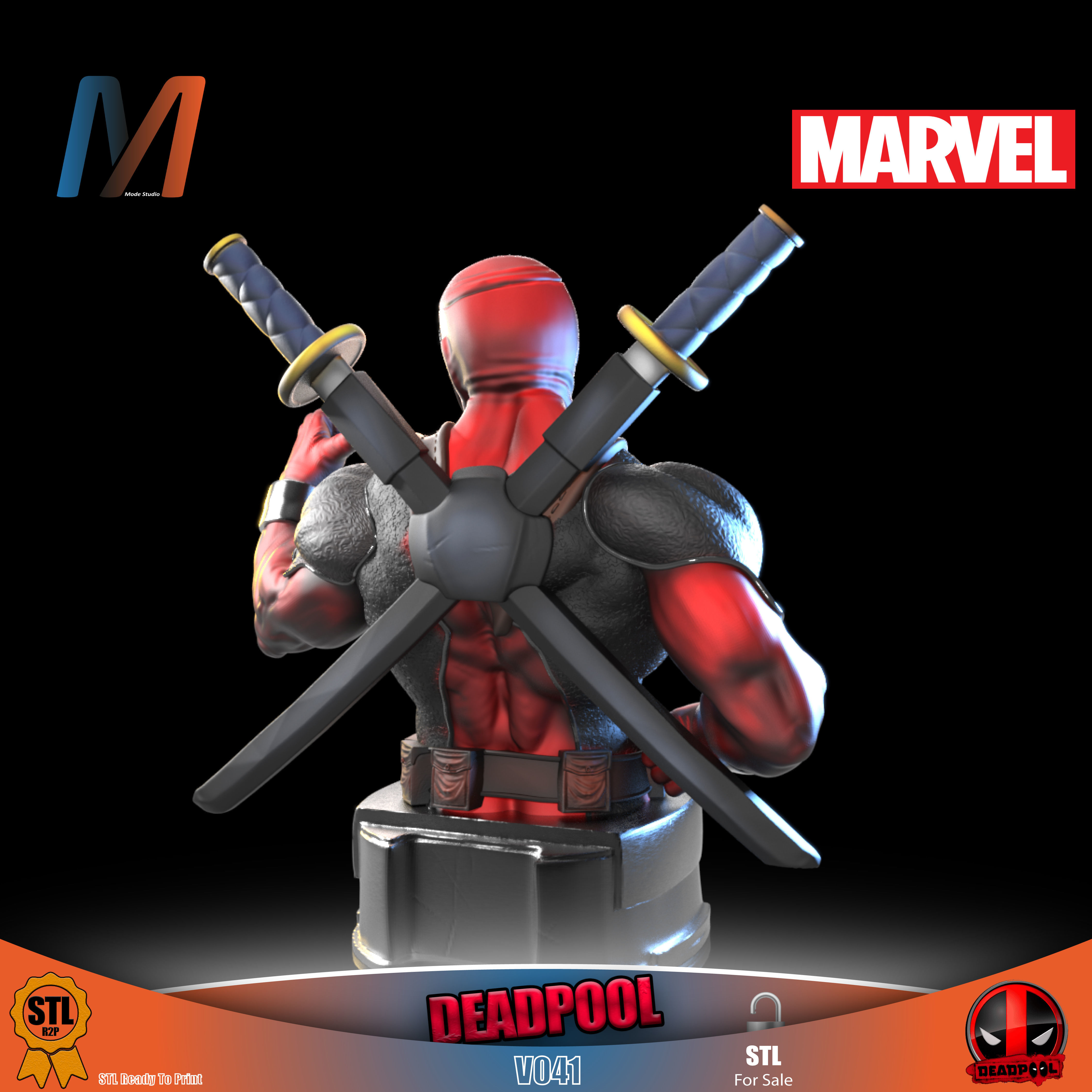 V044 - PACK X6 MARVEL DEADPOOL vs WOLVERINE 3D print model_18