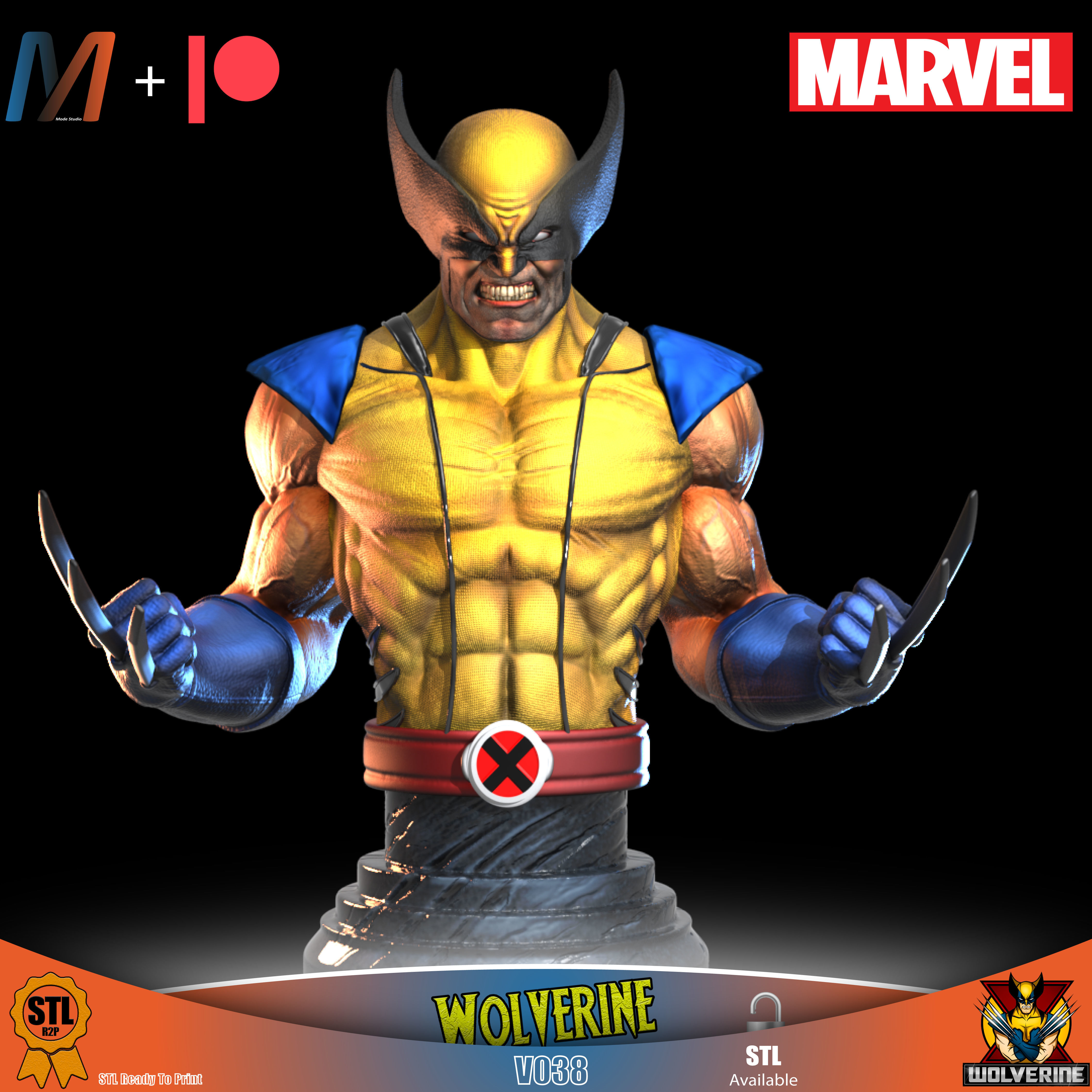 V044 - PACK X6 MARVEL DEADPOOL vs WOLVERINE 3D print model_12