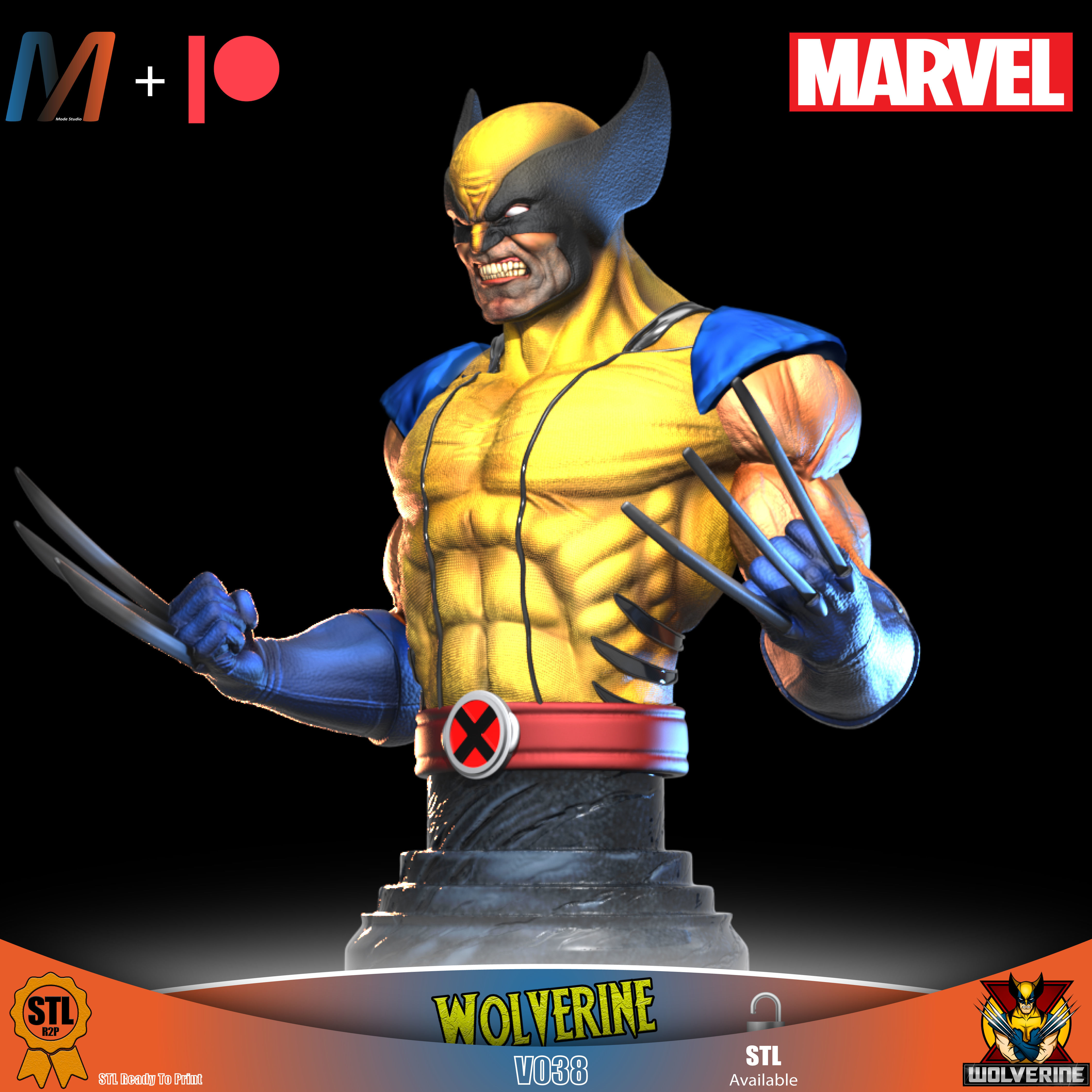 V044 - PACK X6 MARVEL DEADPOOL vs WOLVERINE 3D print model_13
