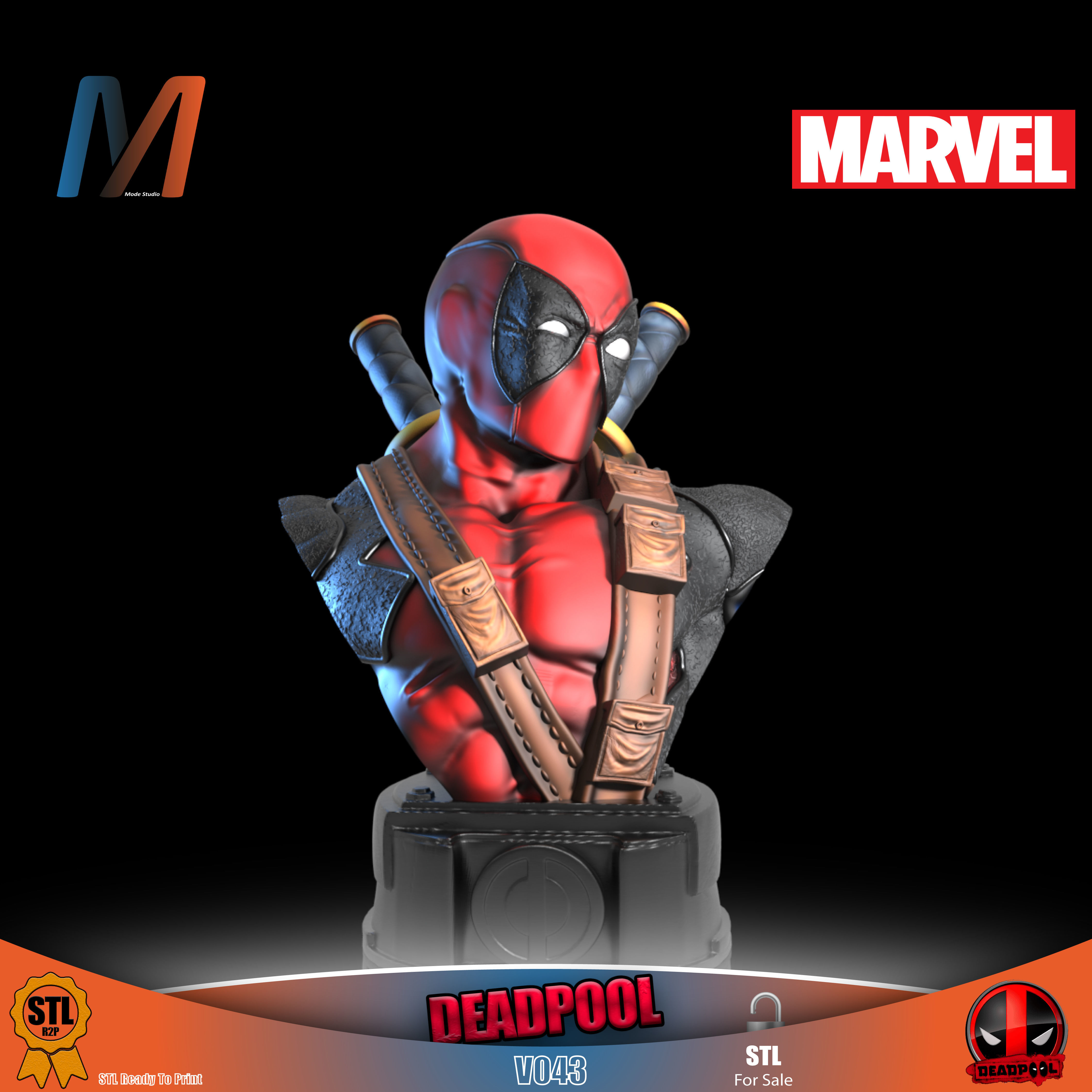 V044 - PACK X6 MARVEL DEADPOOL vs WOLVERINE 3D print model_21